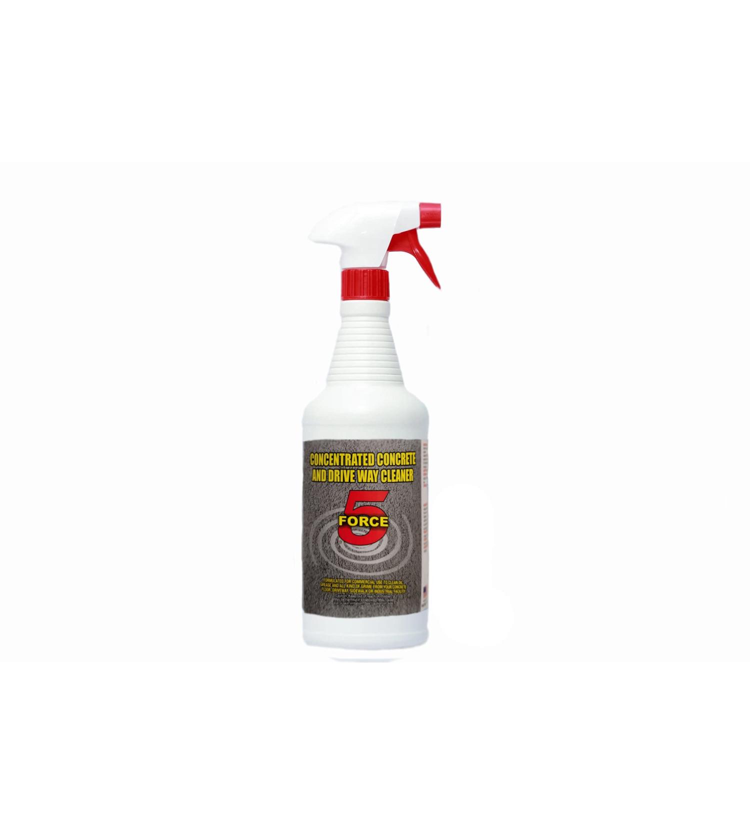 Force 5 Heavy Duty Concrete Cleaner for Driveways Sidewalks & Garage Floors - 32 Oz Concentrated Cleaner - Buy Online on GoSupps.com