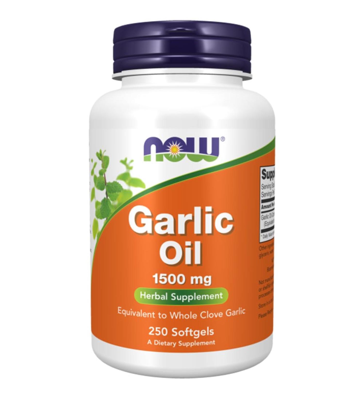 Now Foods Garlic Oil 1500mg - 250 Gluten-Free Soft Capsules Non-GMO Lab Tested - Healthier Living Essentials - Buy Online on GoSupps.com