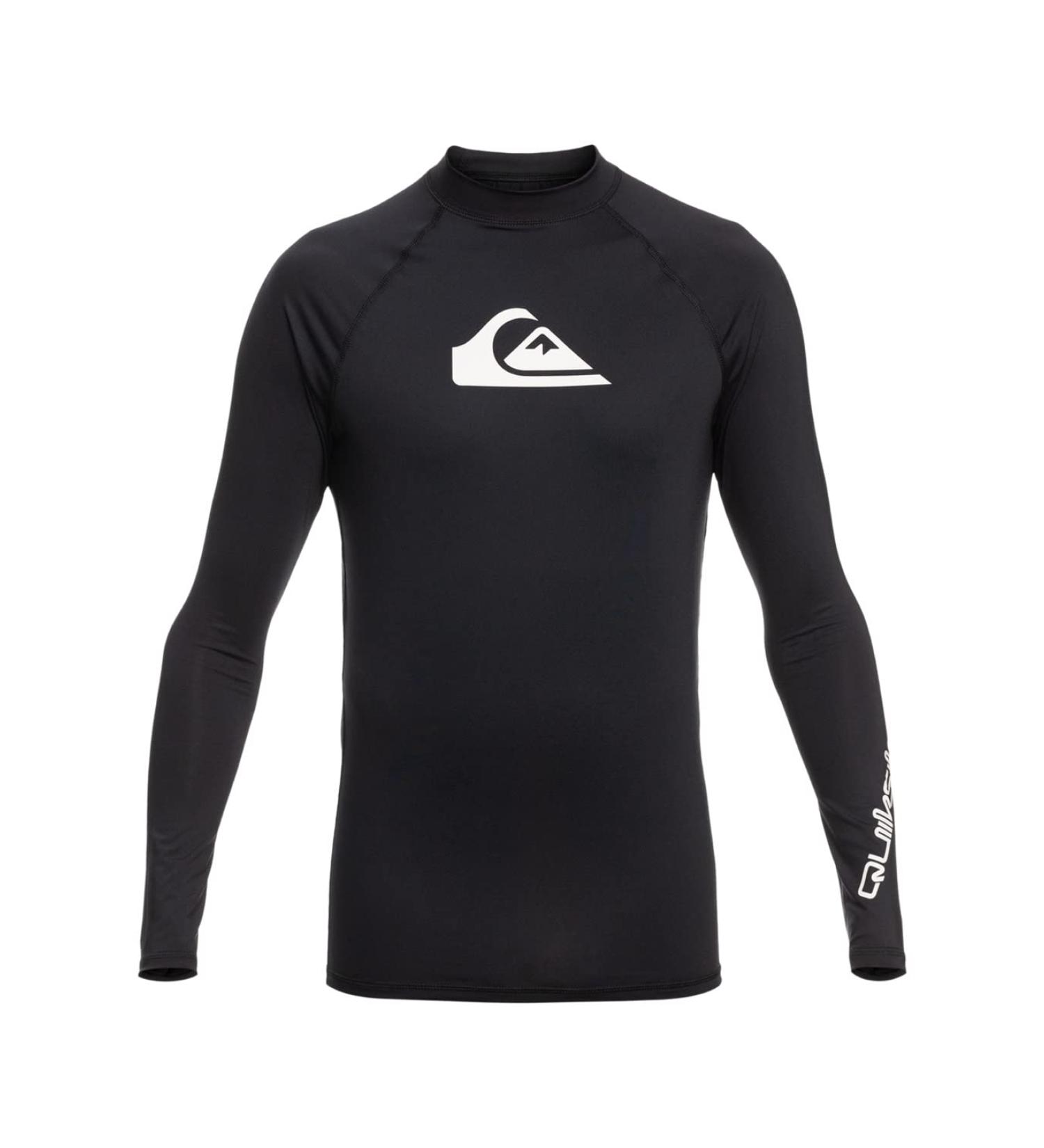 Quiksilver Men's All Time LS Rash Guard Shirt - Black | Buy Internationally | Premium UV Protection - Buy Online on GoSupps.com