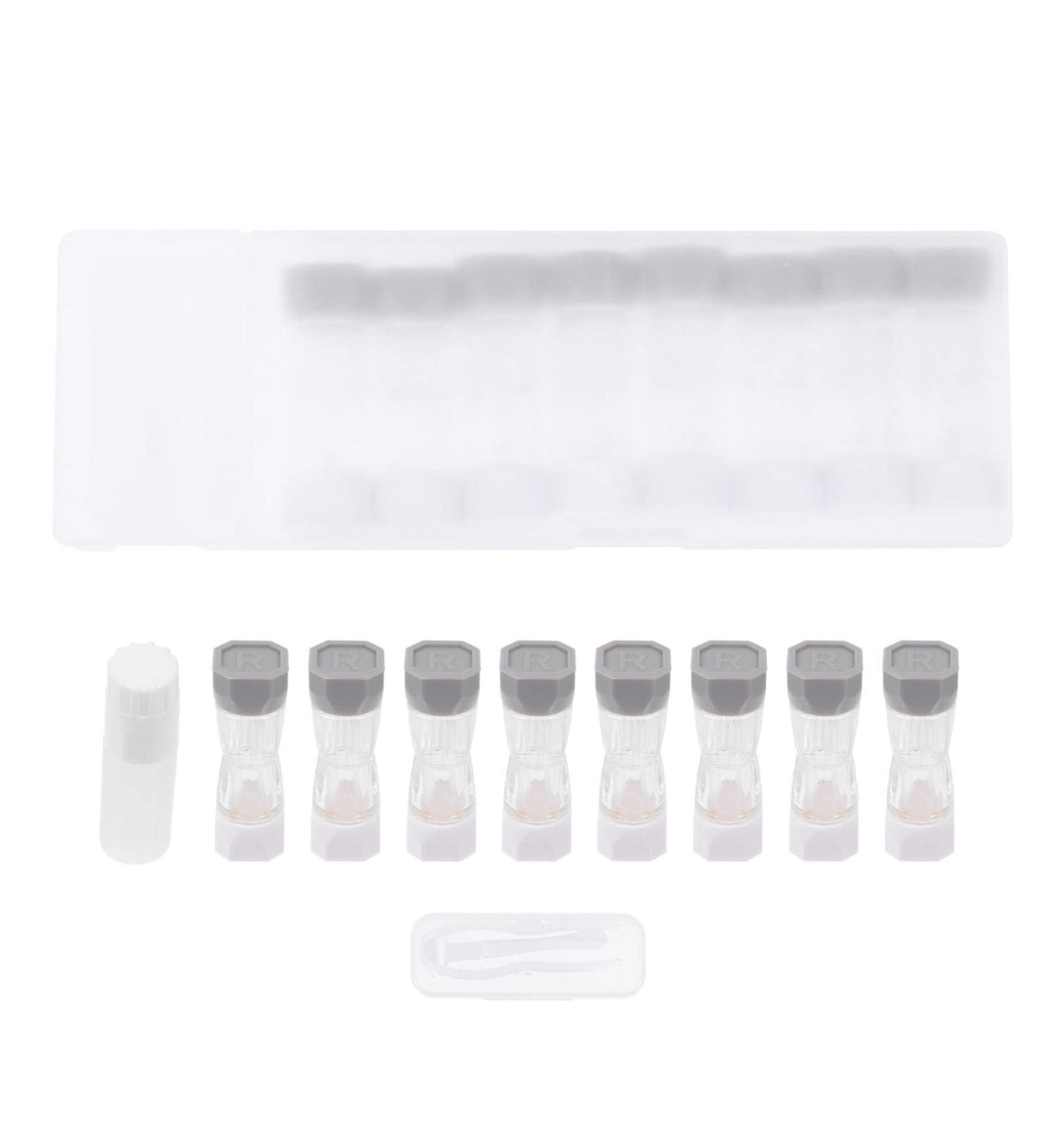 Heallily 8-Piece Compact Contact Lens Case Kit - Travel Eye Lens Container & Cosmetic Storage - Gray - Buy Online on GoSupps.com