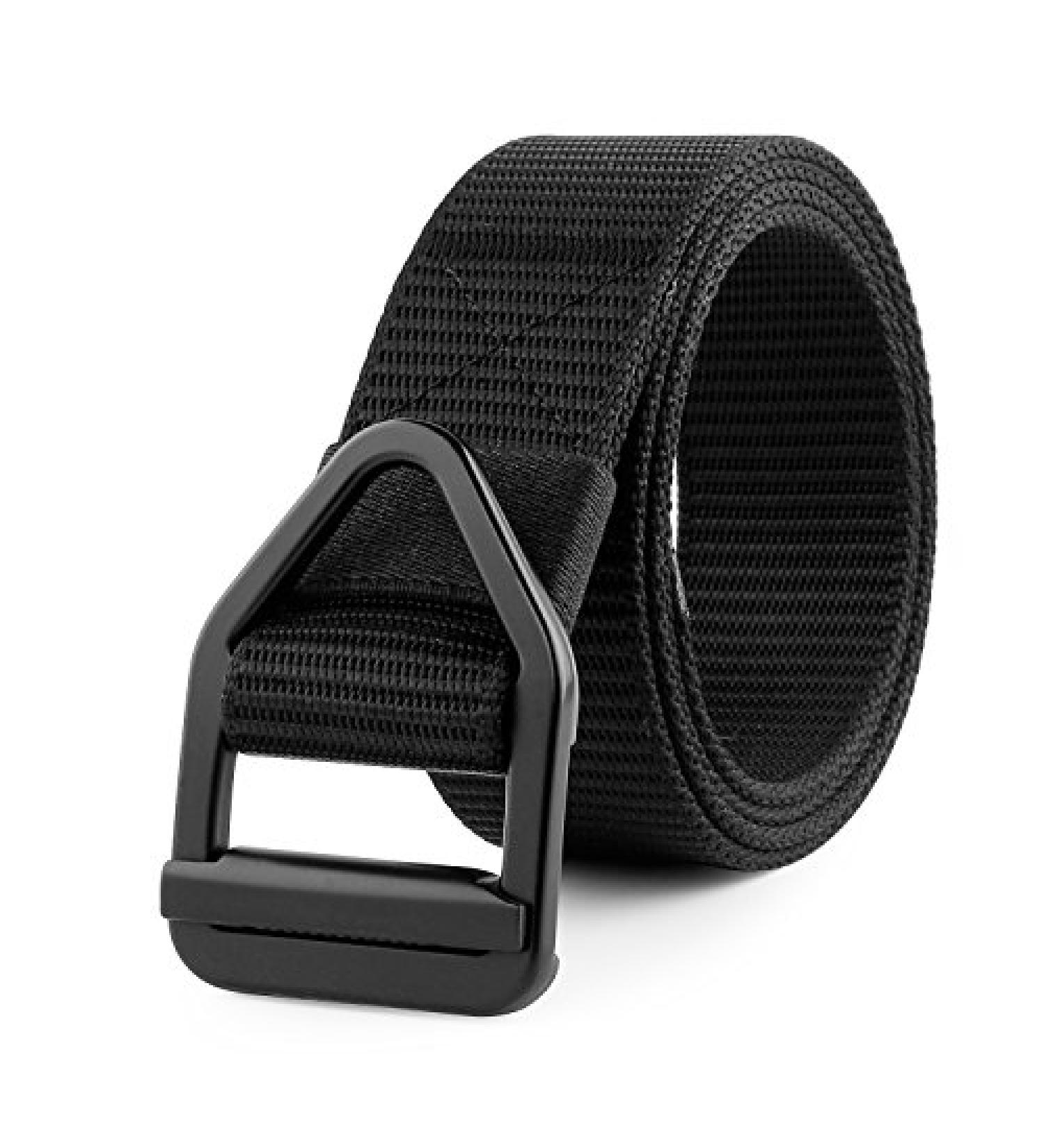 JASGOOD Tactical Heavy Duty Nylon Belt for Men - Adjustable Military Webbing Strap with Metal Buckle - A-black - Fits Pants Size Below 42 - Buy Online on GoSupps.com
