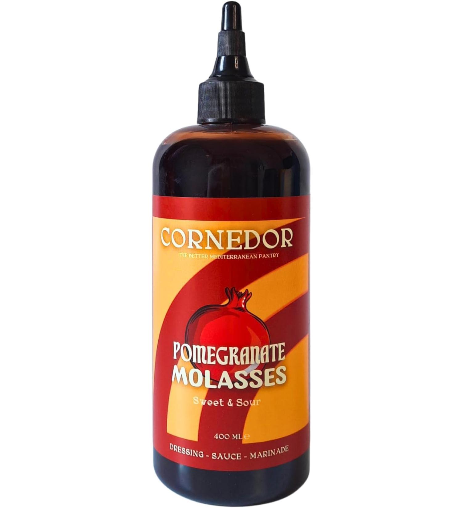 CORNEDOR - Pomegranate Molasses | 400 ml | Syrup Dressing Sauce Marinade |Sweet & Sour| 100% Pomegranate No added sugar No additives Pomegranate 400 ml - Buy Online on GoSupps.com