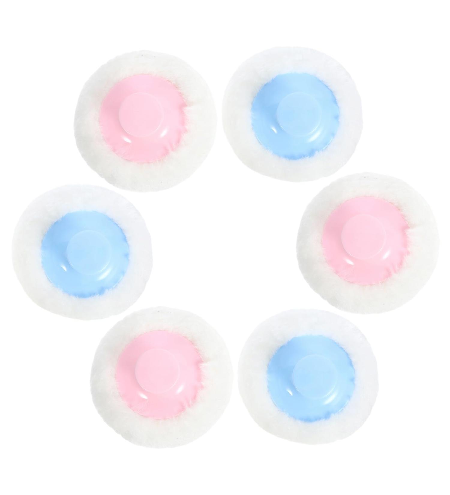 Mipcase Lot de 6 Houppettes Douces en Peluche pour Poudre B b Applicateur pour Soins Peau Sensible Couleurs Bleu Ciel et Rose Usage Change et Voyage Poudre Fixante Anti-irritations - Buy Online on GoSupps.com