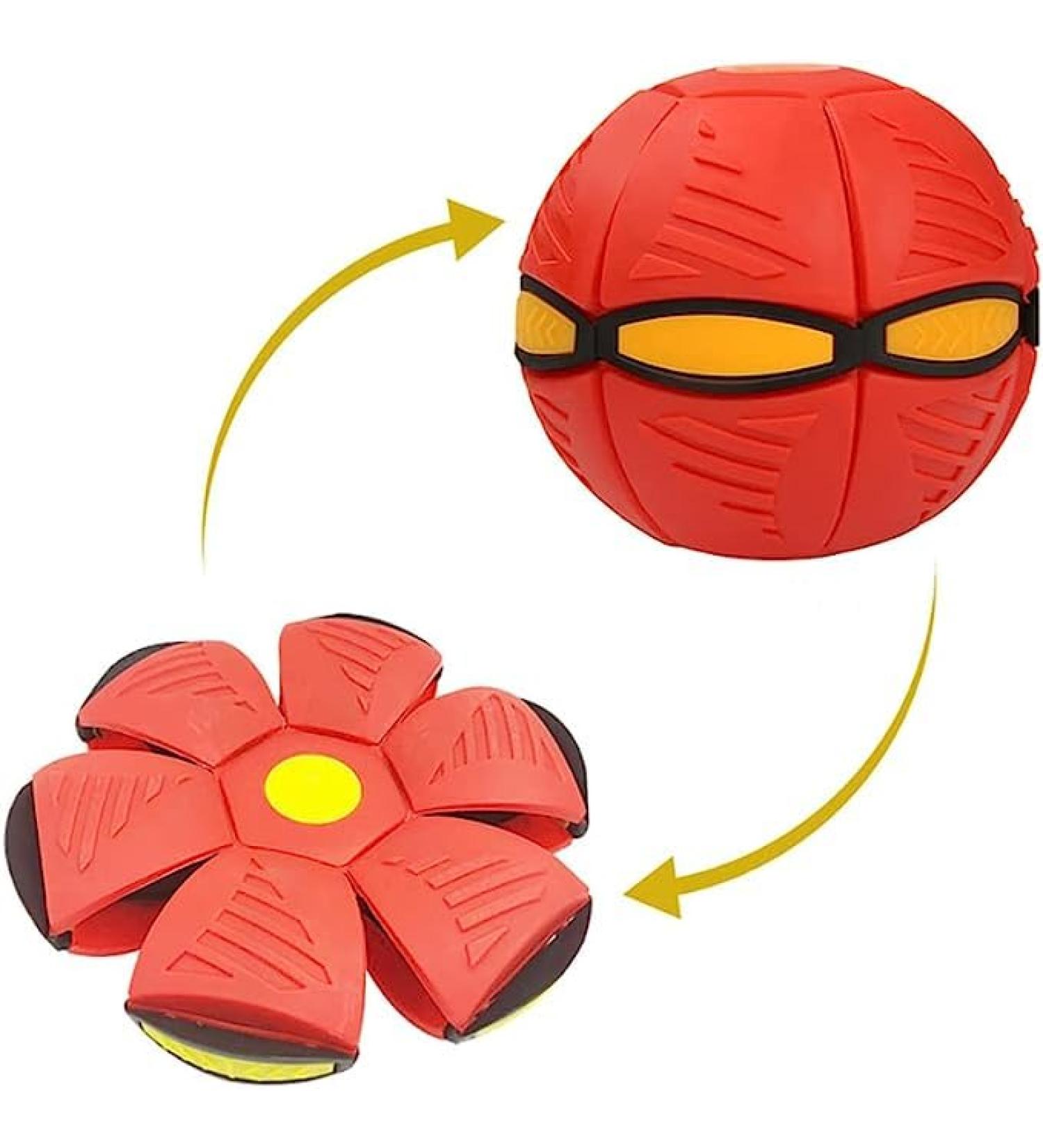WACURRENTHYD New UFO Pet Flying Saucer Ball Portable Flying Toys Creative Fly Saucer Stomp Magic Balls Magic Frisbee Dog Toy Ball Fun Puppy Interactive Flying Flat Throw Disc Balls Toy (Red) - Buy Online on GoSupps.com