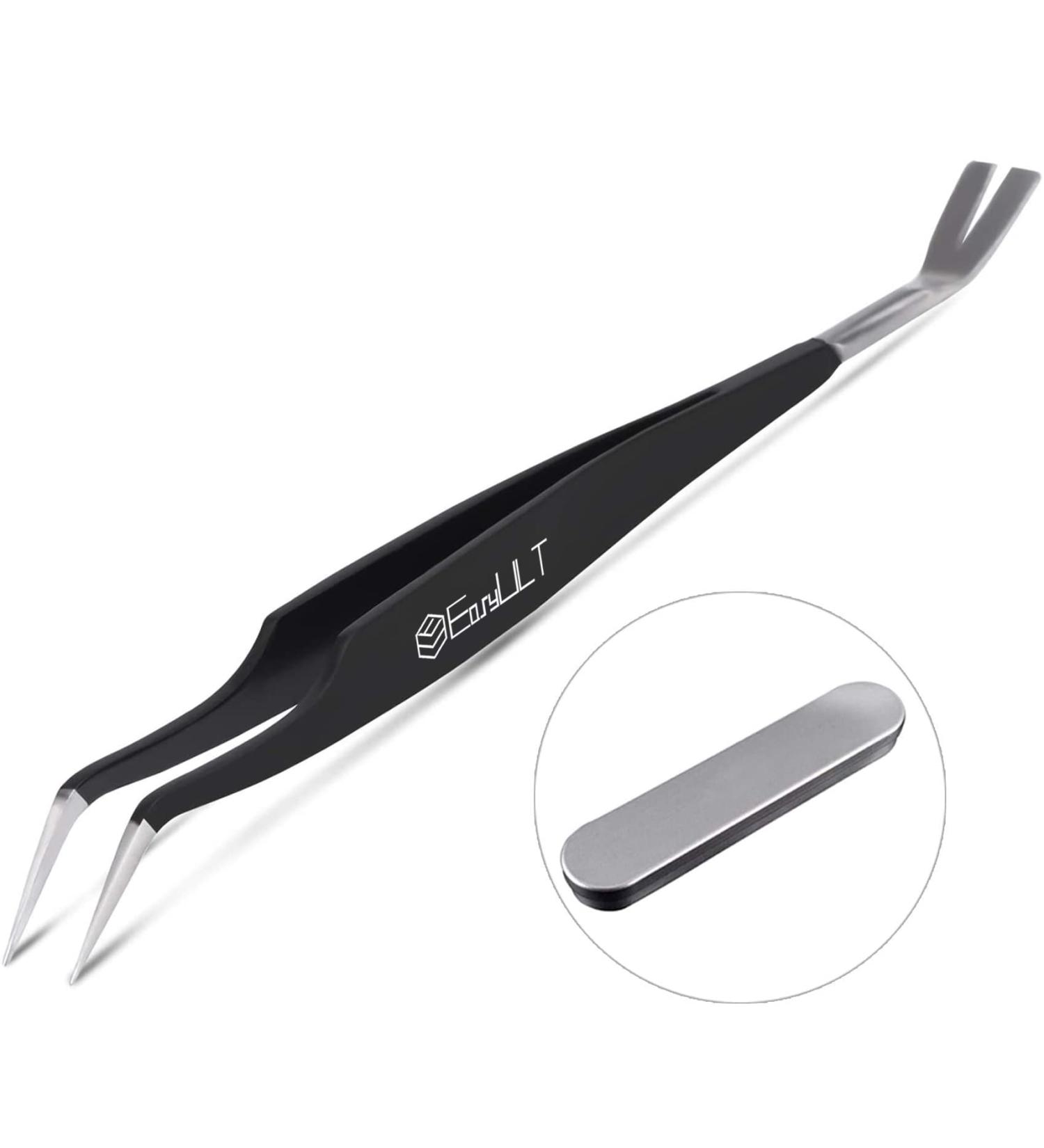 Easyult Tick Pliers & Splinter Tweezers Stainless Steel 2in1 for Humans Dogs & Children | Reliable Tick Removal Tools - Buy Online on GoSupps.com