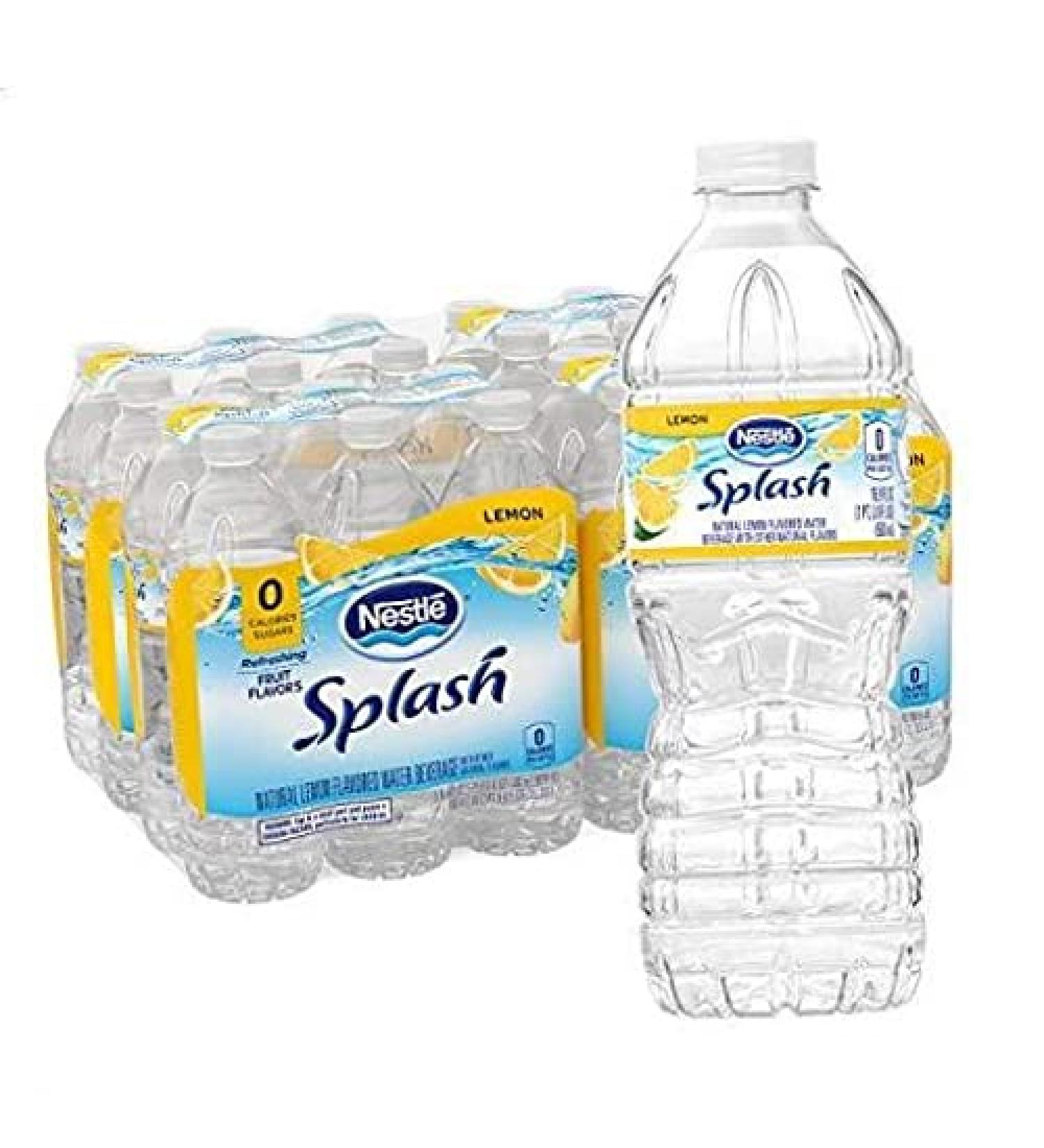 Nestle Splash Natural Lemon Flavored Water 0.5 Liter (16.9 oz.) - Bottle - Case of 24 .3 pack - Buy Online on GoSupps.com