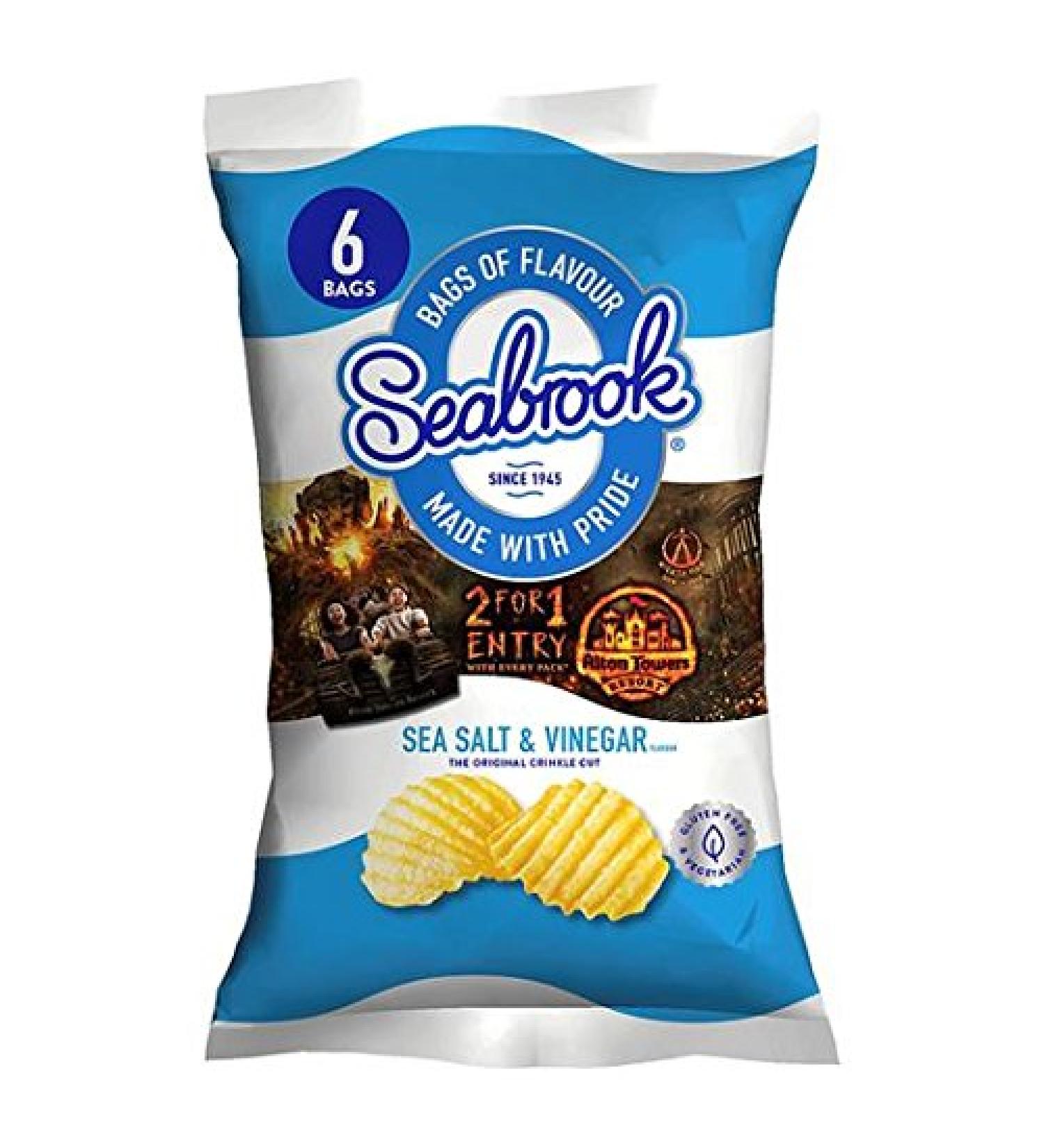 Seabrook Crinkle Cut Crisps Salt & Vinegar 6 x 25g