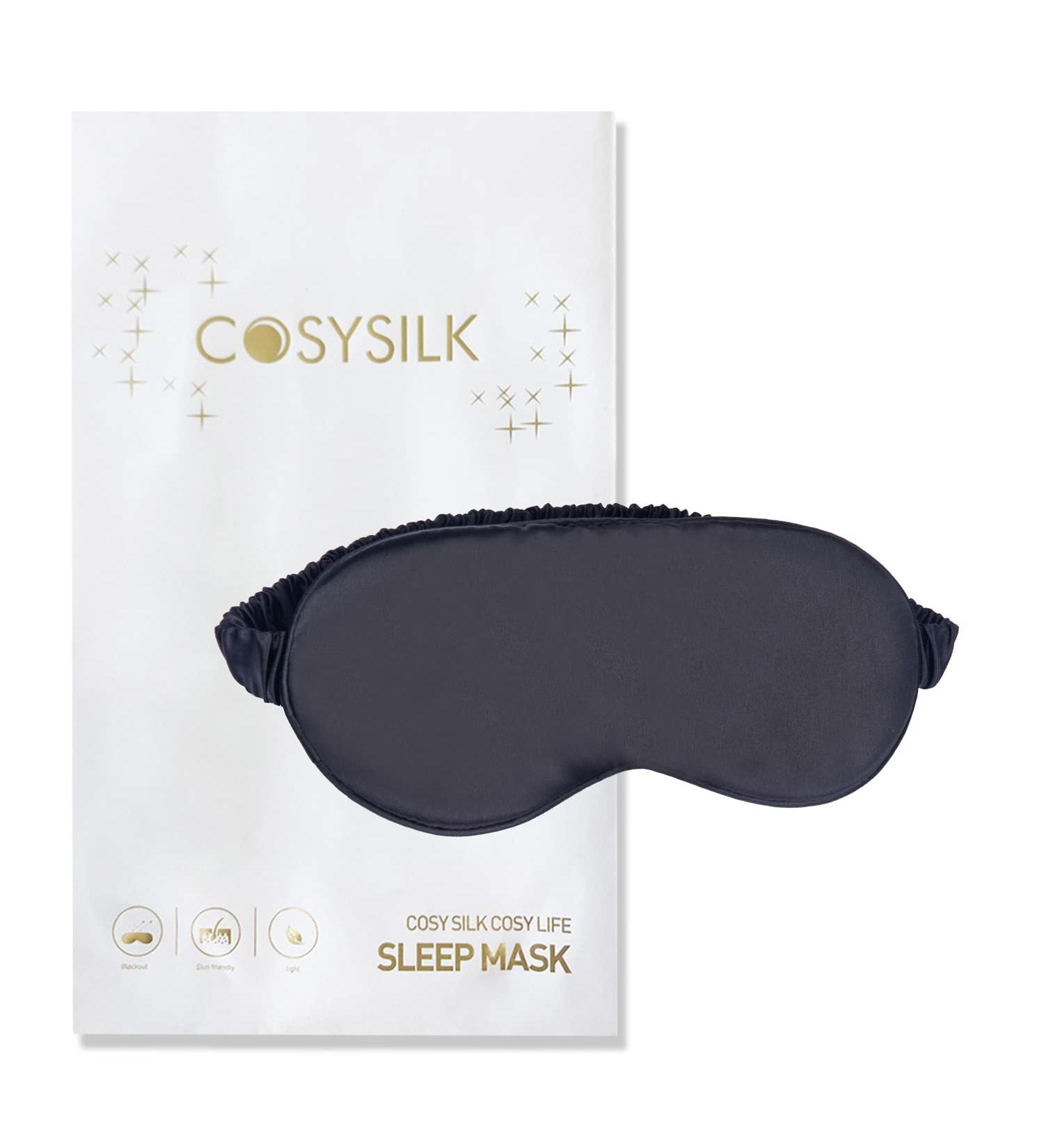 CozySilk Silk Sleep Mask (Black) - Premium Mulberry Silk Eye Mask for Full Night's Sleep, Travel, Nap - Adjustable Strap for Side Sleepers - Blackout Eye Mask for Women and Men - Buy Online on GoSupps.com