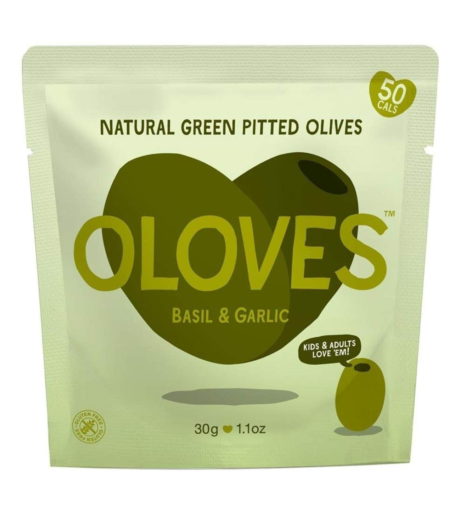 Oloves Basil and Garlic 1.1oz (Pack of 10) - Delicious & Convenient Snack Packs - Buy Online on GoSupps.com