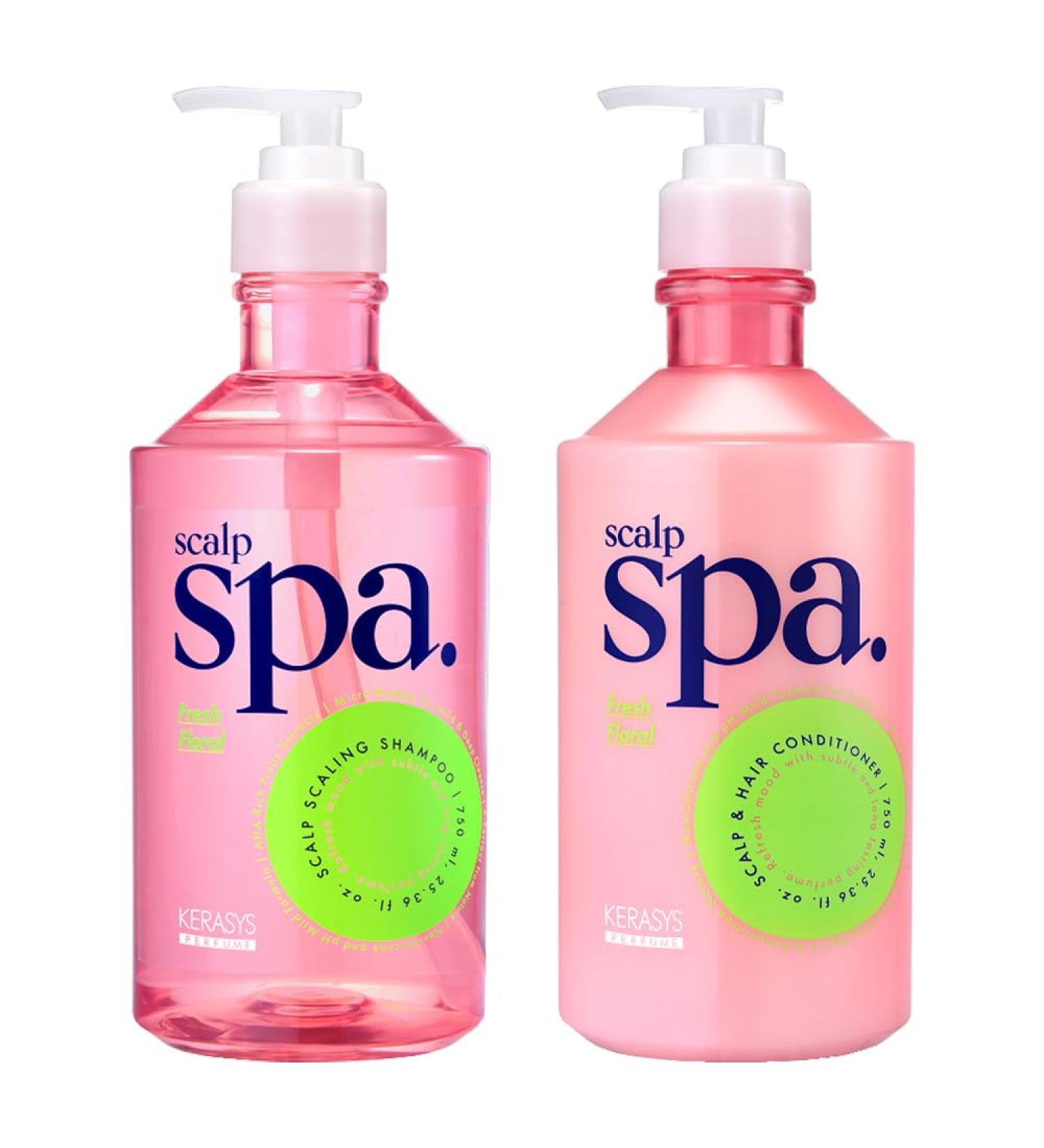 Kerasys Scalp Spa Shampoo & Conditioner Set - Silicone Free Weakly Acidic AHA | 25.36 fl oz / 750 ml | International Shipping Available - Buy Online on GoSupps.com