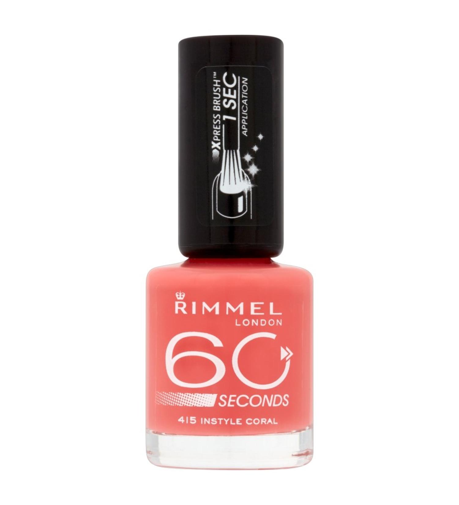 Rimmel 60 Seconds Nail Polish Instyle Coral 415 Instyle Coral 8 ml (Pack of 1)