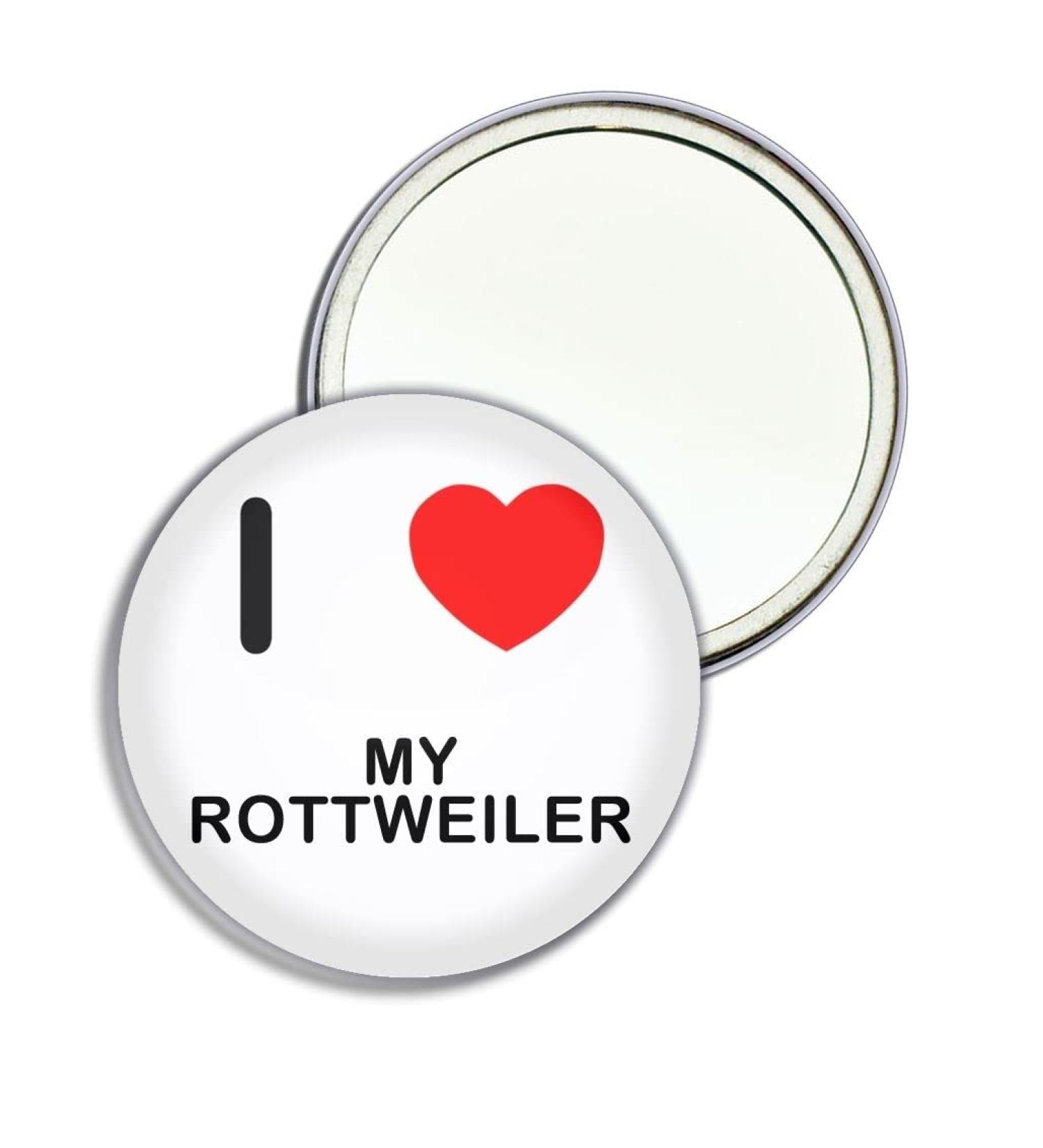 I Love My Rottweiler - 55mm Round Compact Mirror - Buy Online on GoSupps.com