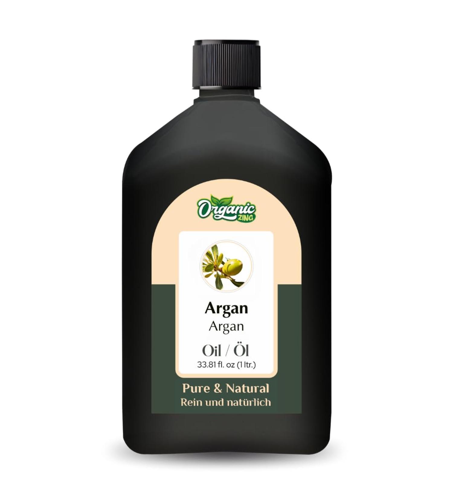 ORGANIC ZING Organic Zing Argan Oil (Argania Spinosa) | Pure and Natural Carrier Oil for Skin Care Hair Care and Massage - 1000ml