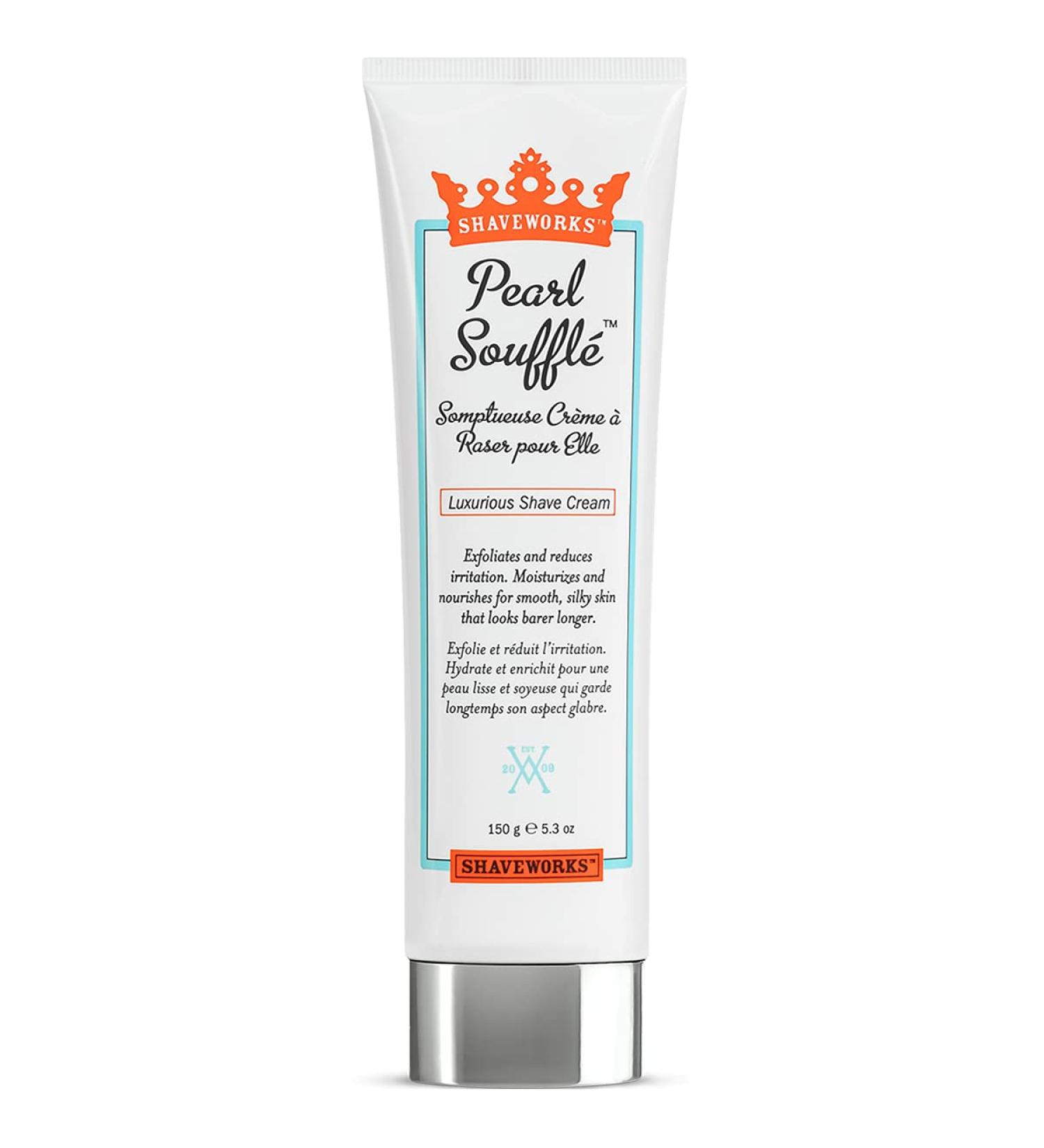 Shaveworks Pearl Souffl Shaving Cream for Women - Soothing & Hydrating Shave Lotion - 5.3 Fl Oz - Buy Online on GoSupps.com