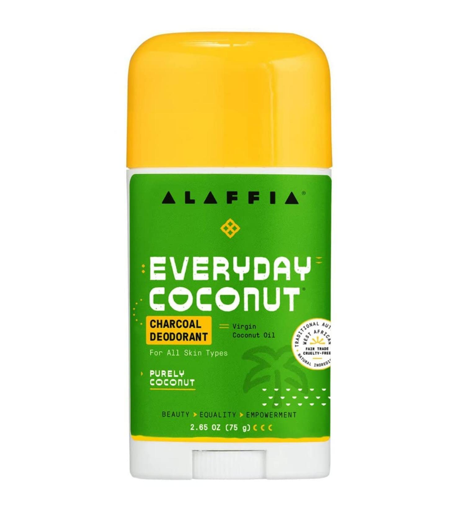 Alaffia Everyday Coconut Charcoal Deodorant - Natural Odor Protection, Aluminum-Free, 2.65 oz - Buy Online on GoSupps.com