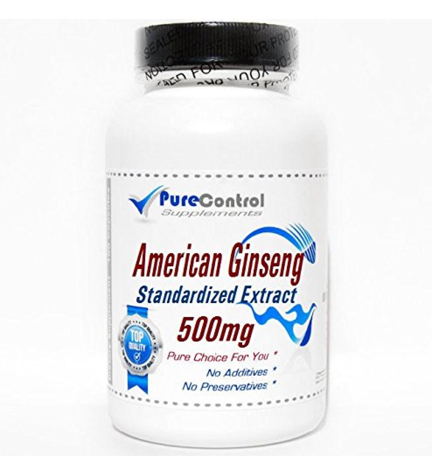 American Ginseng Standardized Extract 500mg // 200 Capsules // Pure // by PureControl Supplements