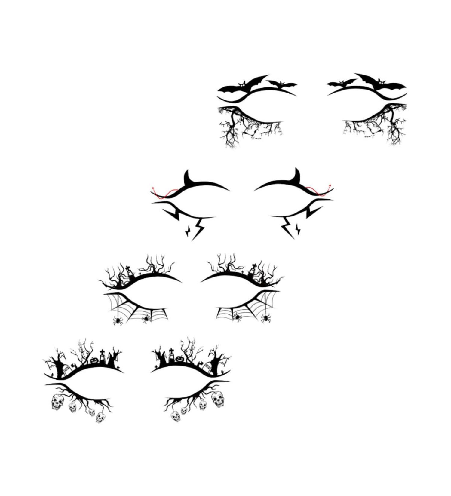  TOVINANNA 12 Pairs Halloween Eye Liner Stickers Halloween Eyes Decoration Cat Eyes Stickers Eyelash Strips Eyeshadow Stickers Eye Liner Stickers - Buy Online on GoSupps.com