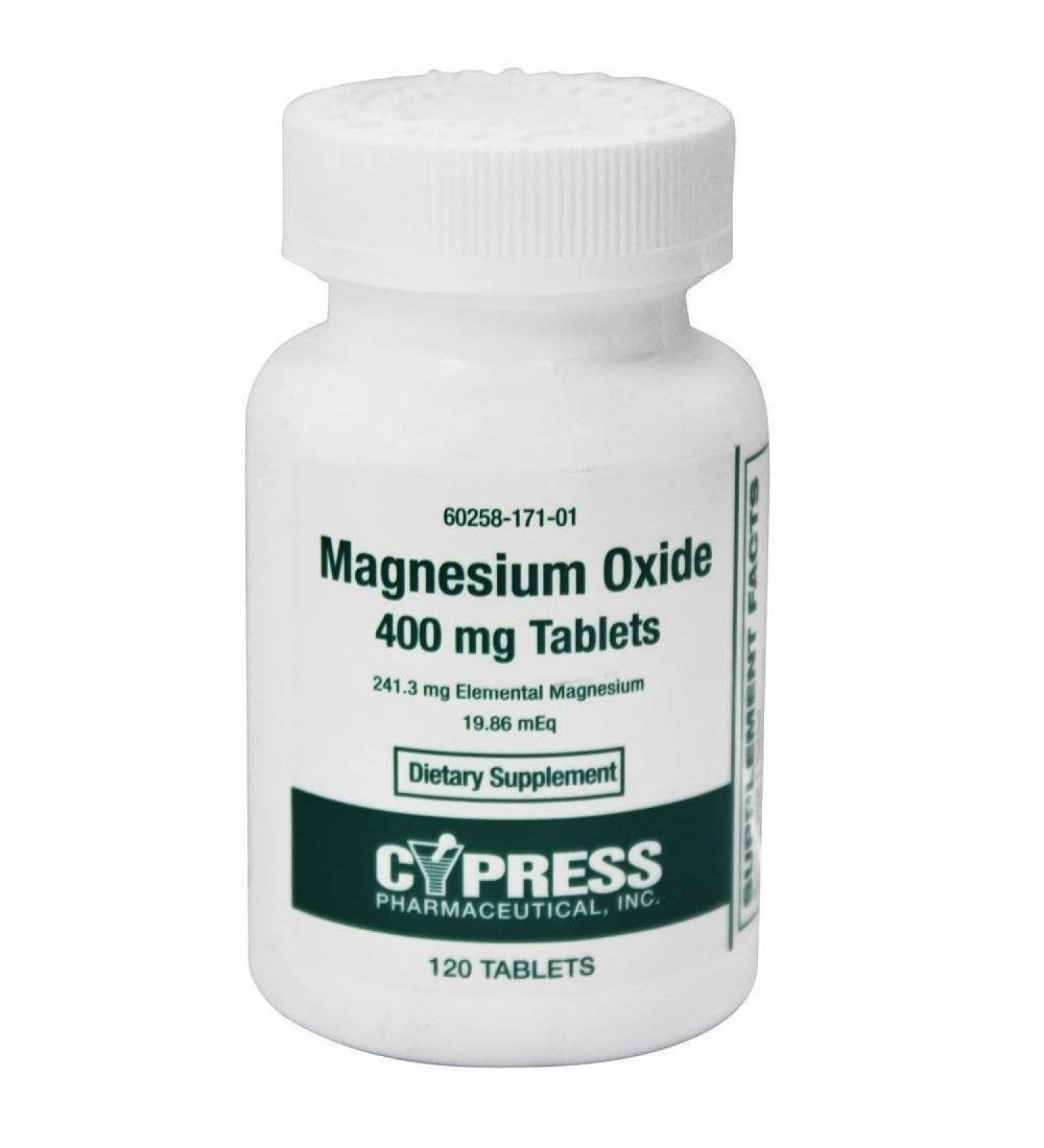 Magnesium Oxide 400 mg 120 Tablets Per Bottle (2 Bottles)