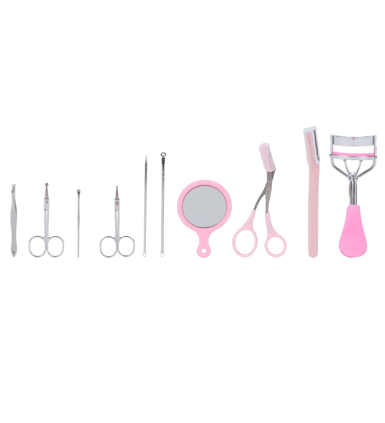 5-in-1 Eyebrow Grooming Kit with Stainless Steel Tools for Women - Home & Travel Essential - Buy Online on GoSupps.com