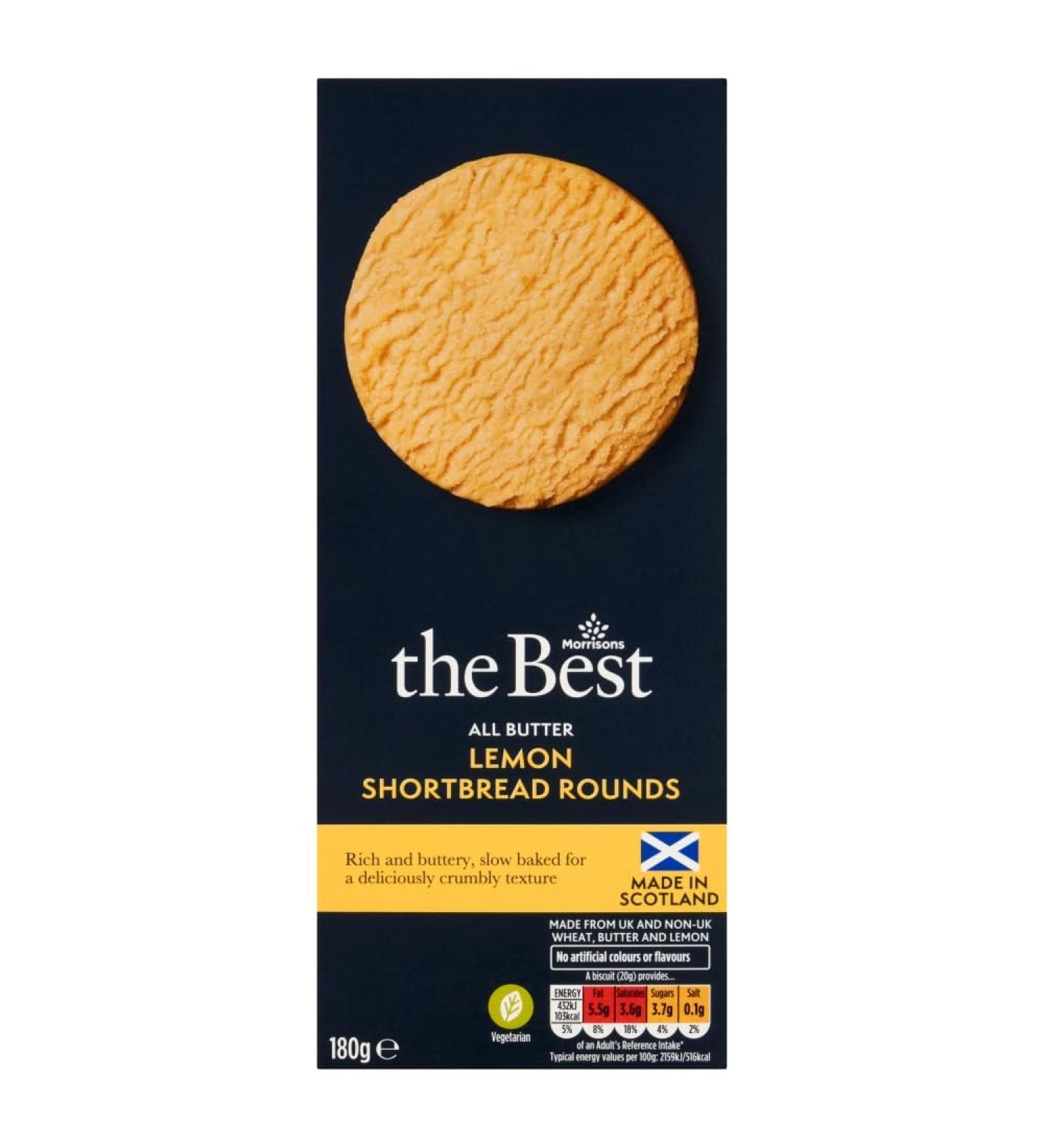 Morrisons The Best Lemon Shortbread Rounds 180g