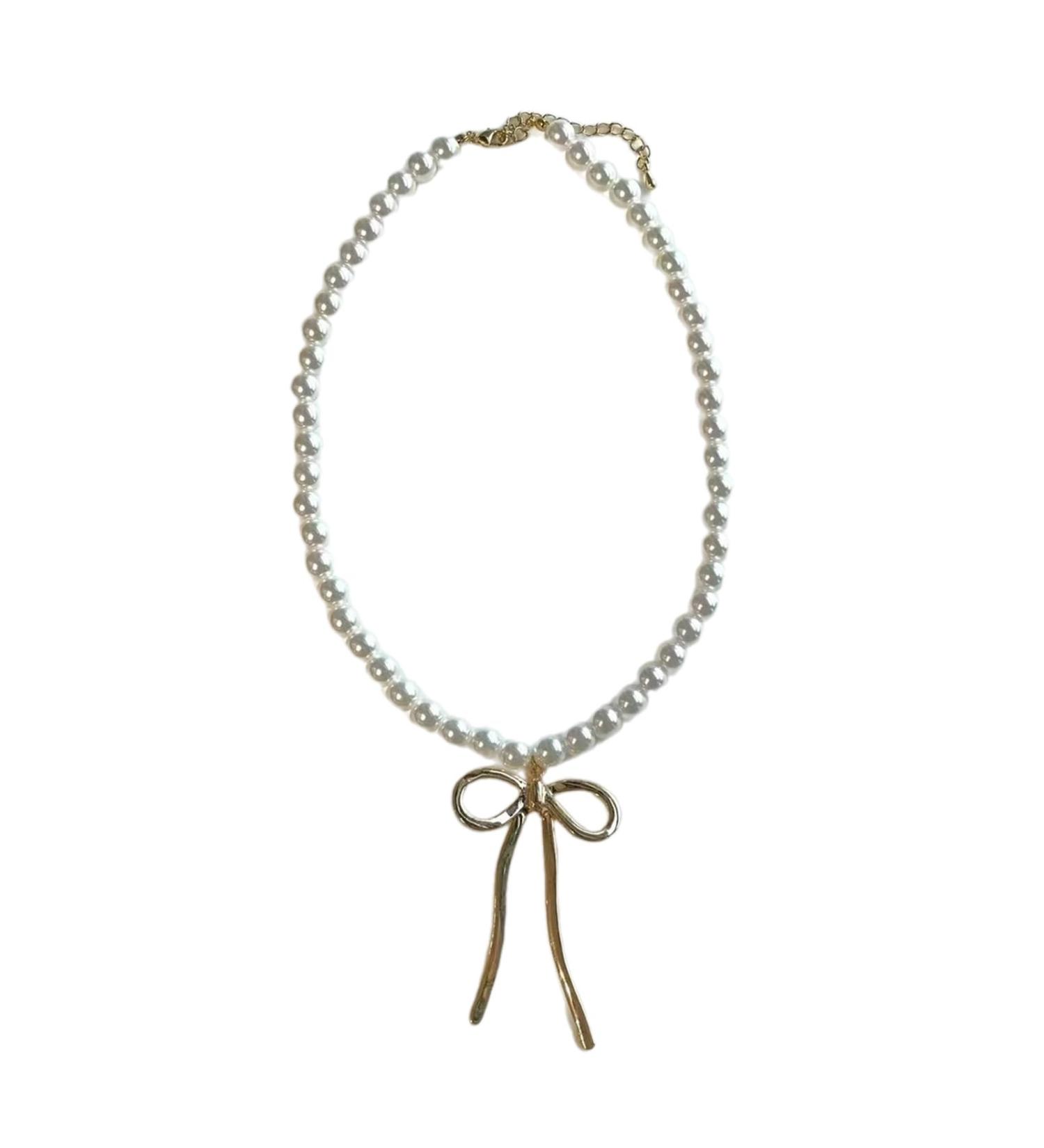 Oralgo Handmade Pearl Necklace for Women & Girls | Elegant Choker with Loop Trailer - Fashionable Collarbone Chain - Buy Online on GoSupps.com