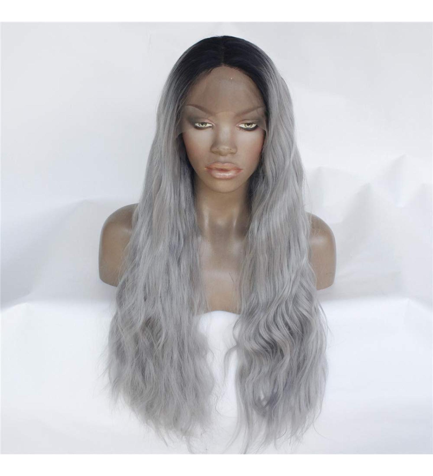 Buy Long Curly Gradient Dyed Wig for Women - Medium Length Chemical Fiber Wig Set for International Shipping - Buy Online on GoSupps.com