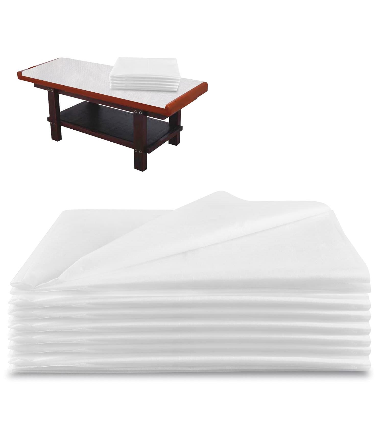 100-Pack Disposable Massage Table Sheets - Non-Woven Oil-Waterproof Bed Cover - Soft, Durable & Latex-Free - 31 x 74.9 Inches - White - Buy Online on GoSupps.com