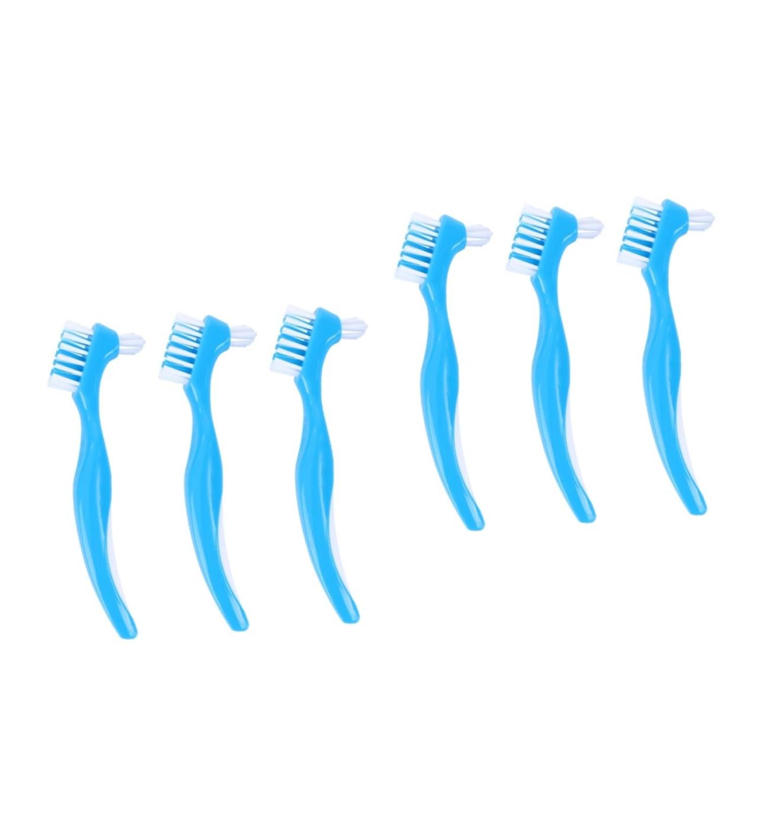 Minkissy 6 STK Prosthesis Cleaning Brush Set | Double-Sided Toothbrush for Dentures & False Teeth | Portable Cleaning Tools - Buy Online on GoSupps.com