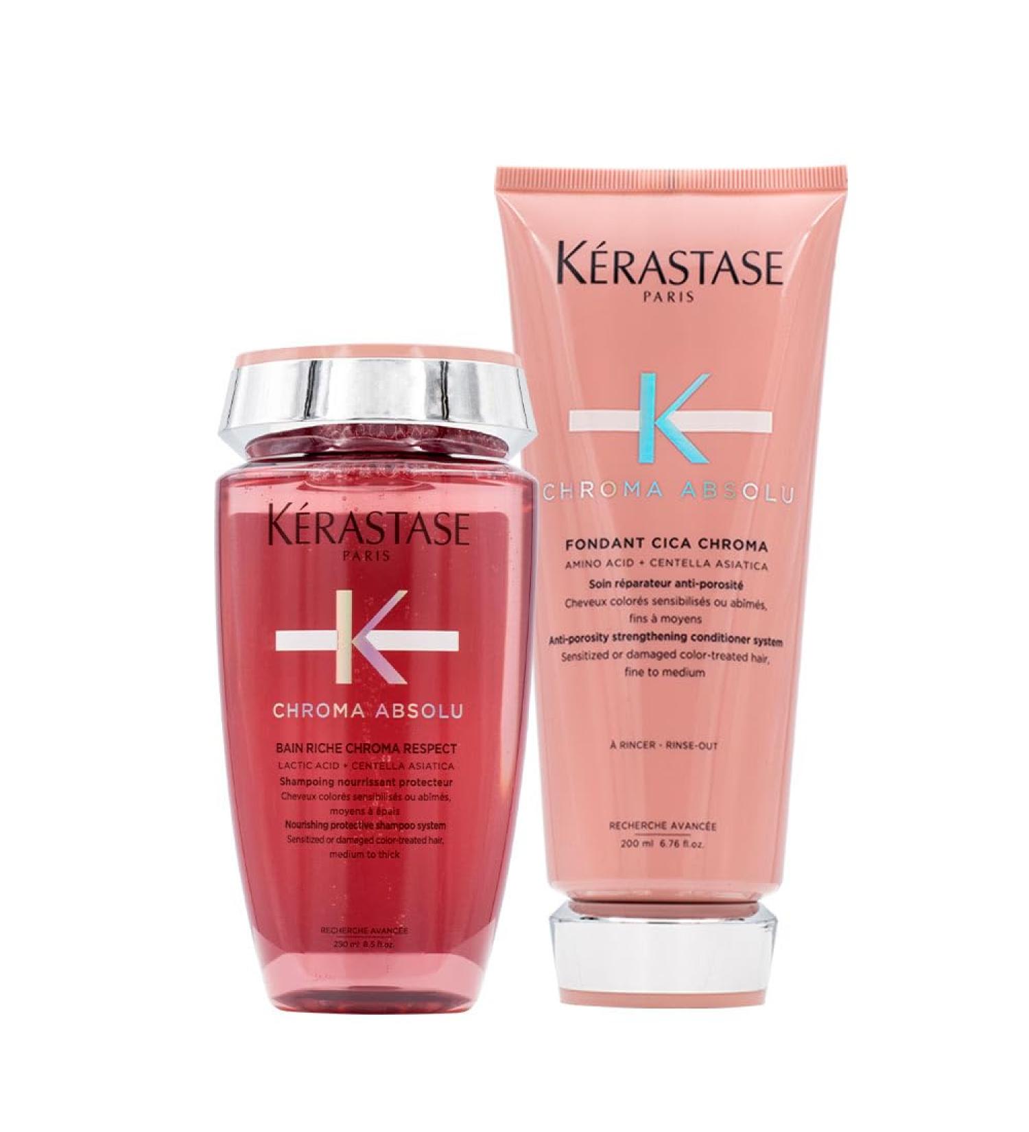 K RASTASE Kerastase Chroma Absolu Bain Riche Chroma Shampoo 250ml Fondant Cica Chroma 200ml thick hair