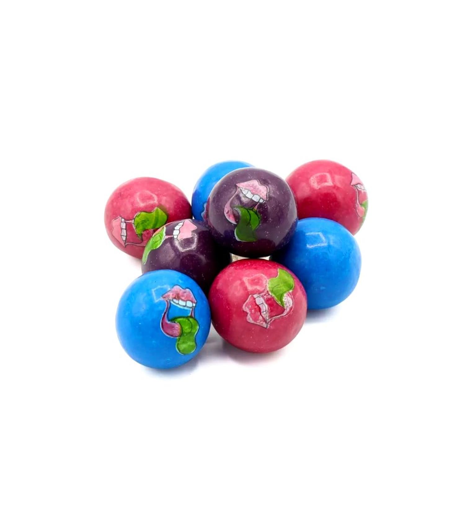 Emoji Bubblegum Buttons & Tongue Painter Bubblegum Balls (Bubblegum Balls 1kg) Bubblegum Balls 1 count (Pack of 1)