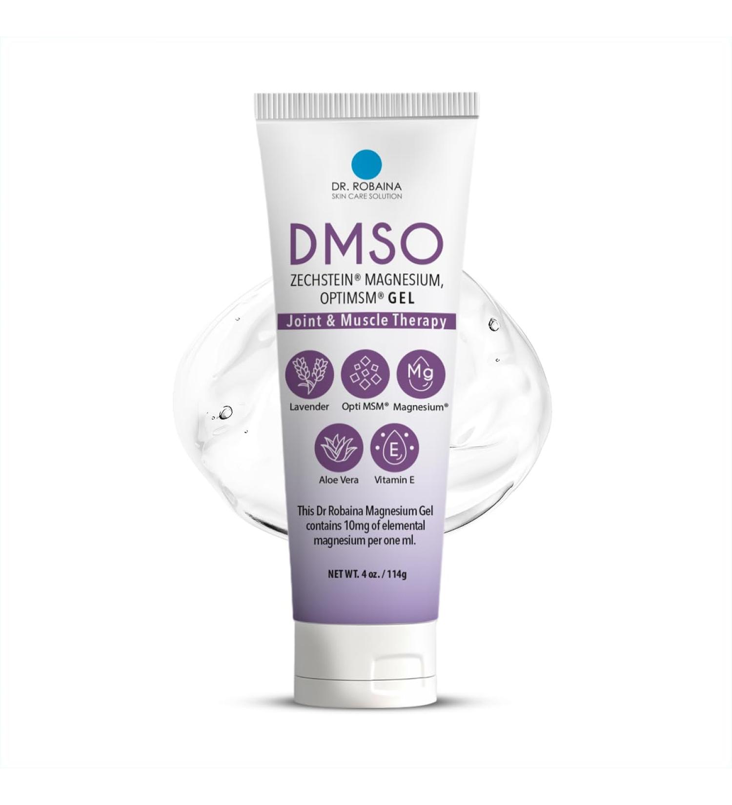 Dr. Robaina DMSO Lavender Gel - 99.9% Pure | Pharmaceutical Grade Skin Relief with Zechstein Magnesium Arnica Aloe Vera & Vitamin E | Muscle & Joint Comfort | 4 oz | Made in USA - Buy Online on GoSupps.com