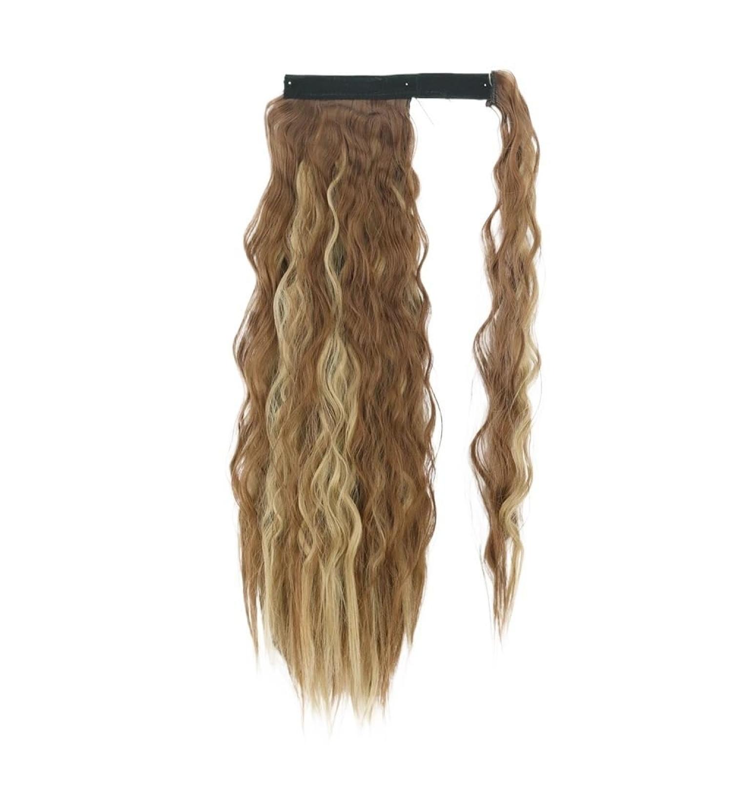 Ponytail Extensions Ponytail Extensions 22/34" Long Afro Curly Wrap Around Ponytail Curly Wavy Synthetic Hairpiece for Women Fake Pony Tails Clip in Hair Extension for Women (Color : 12H24 Size : 22inch - 55cm 12H24