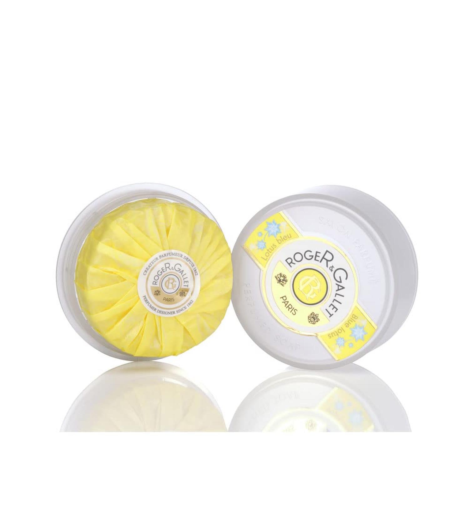Lotus Bleu By Roger & Gallet For Men & Women. Perfumed Soap With Dish 3.5 Oz ( Blue Lotus )