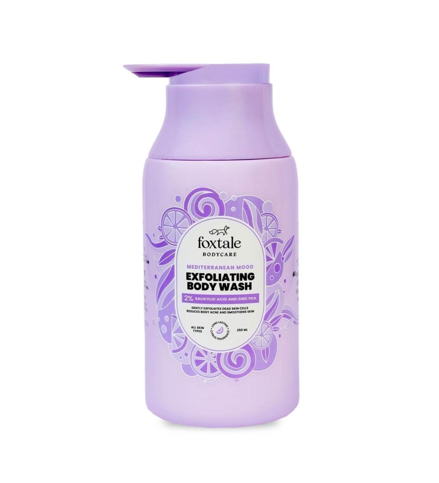 SOFTIZ Fox-Tale Exfoliating Body Wash With Zinc Pca|Reduces Body Acne Strawberry Skin |Smoothens Uneven Texture In 28 Days|Body Wash Men & Women|Exfoliating Shower Gel 2% | 250-Ml - Buy Online on GoSupps.com