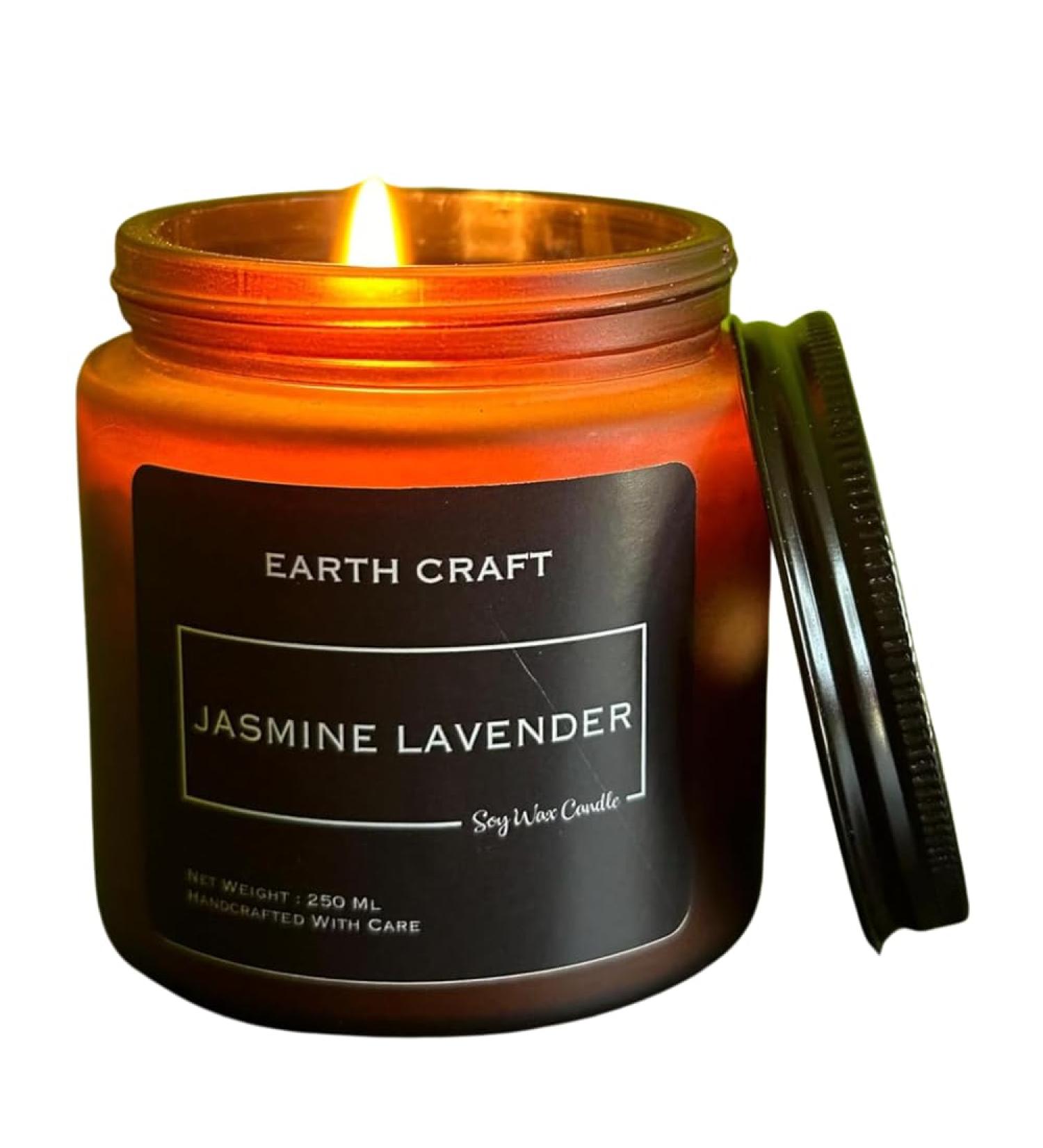 Shop EARTH CRAFT Aromatherapy Scented Candles - Handmade Soy Candles for Home Decor Bedroom & Bath - Non-Toxic Jasmine Lavender & Amber Aromas - Buy Online on GoSupps.com