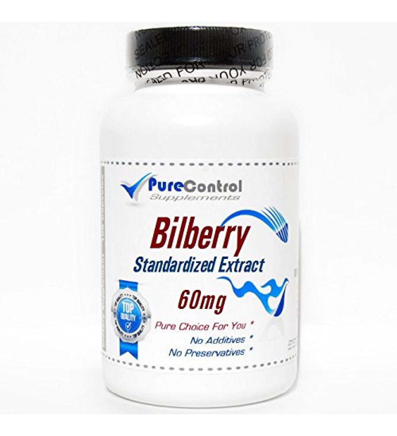 Bilberry Standardized Extract 60mg // 100 Capsules // Pure // by PureControl Supplements