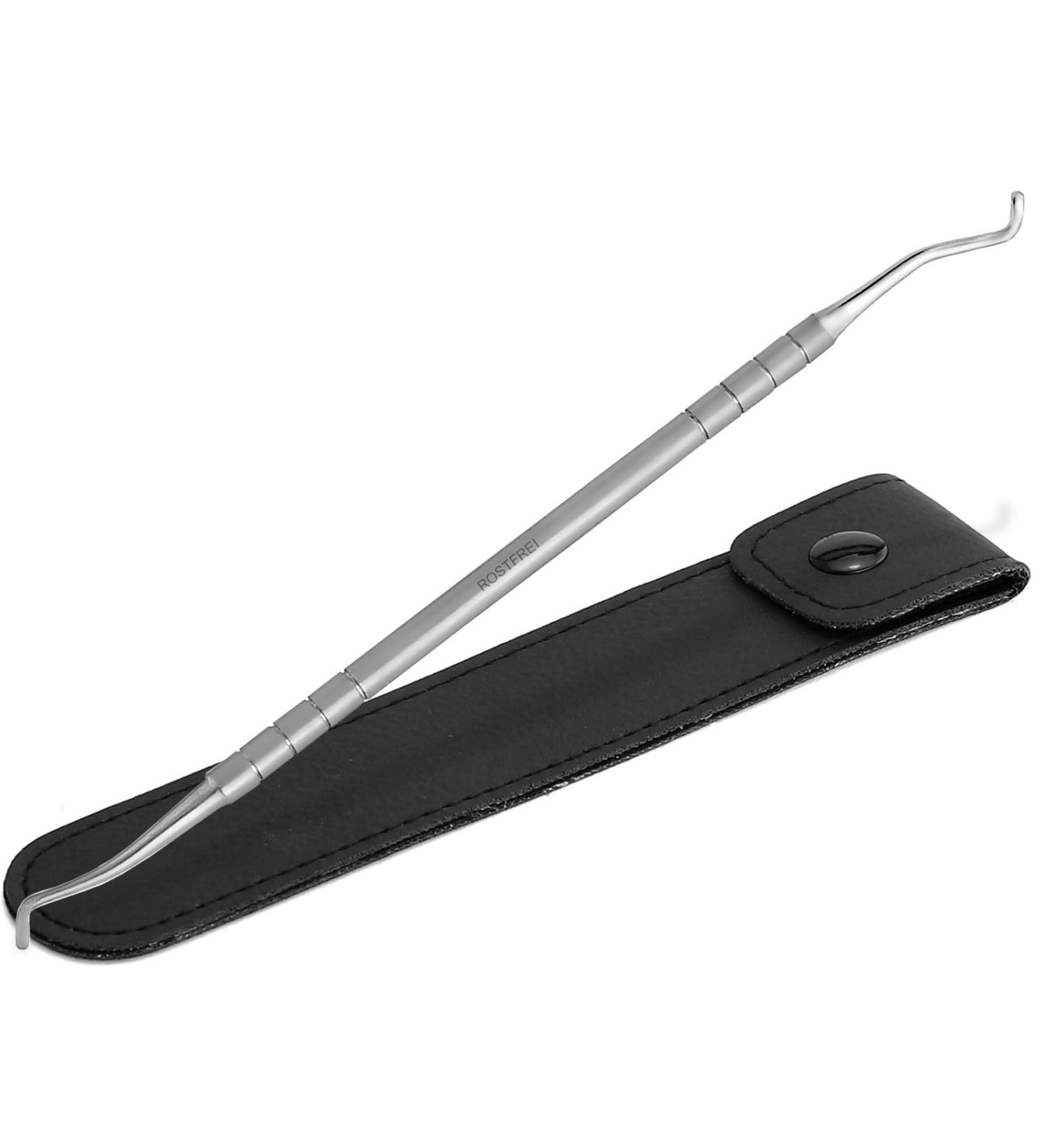 Stainless Steel Corn Lifter & Nail Care Tool - Double-Ended Pedicure Instrument with Case for Expert Foot Care - Buy Online on GoSupps.com