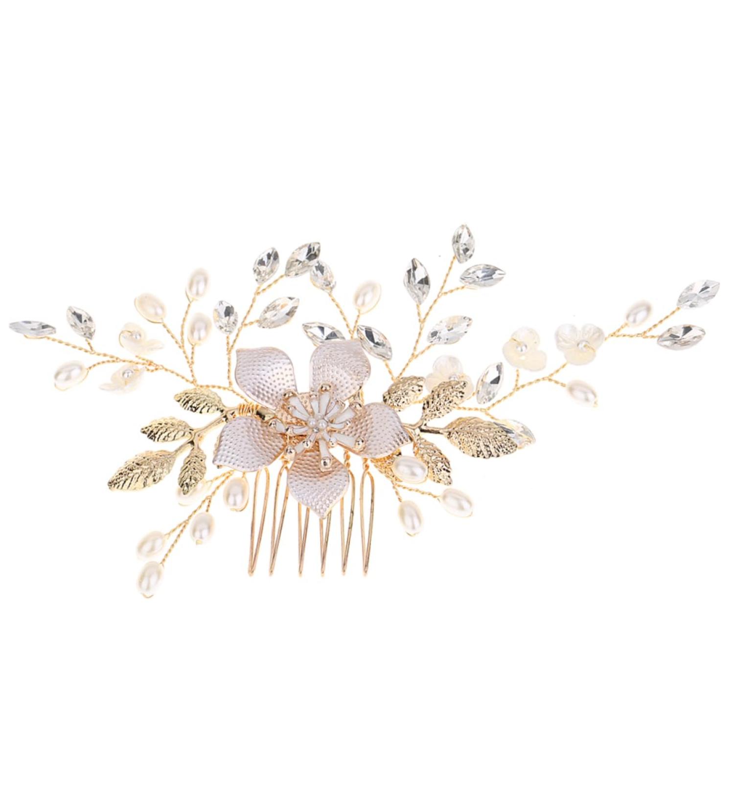 Ipetboom 1 Pc Wedding Headpiece Rhinestone Headpiece Rhinestone Hair Clip Pearl Hair Pin Hair Comb Pearl Hair Barrettes Pearl Hair Clip Crystal Headpiece Combs The Flowers Accessories Bride - Buy Online on GoSupps.com