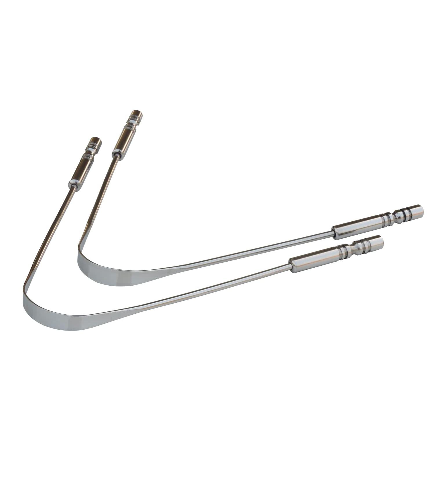 Stainless Steel Tongue Cleaner Set of 2 | Surgical Grade for Bad Breath Treatment - Buy Online on GoSupps.com