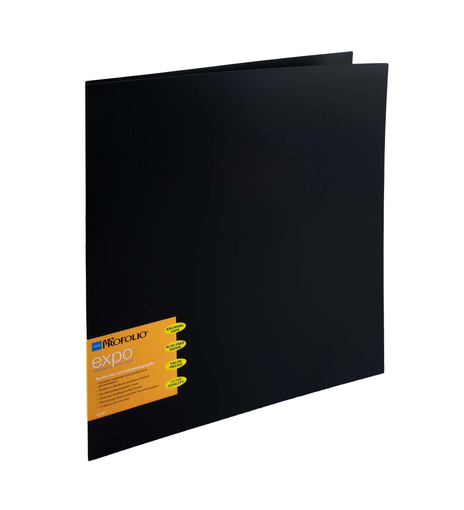 Itoya ProFolio Expo 14x17 Black Art Portfolio Binder | 24 Plastic Sleeves | Presentation Book for Artwork Display and Storage - Buy Online on GoSupps.com