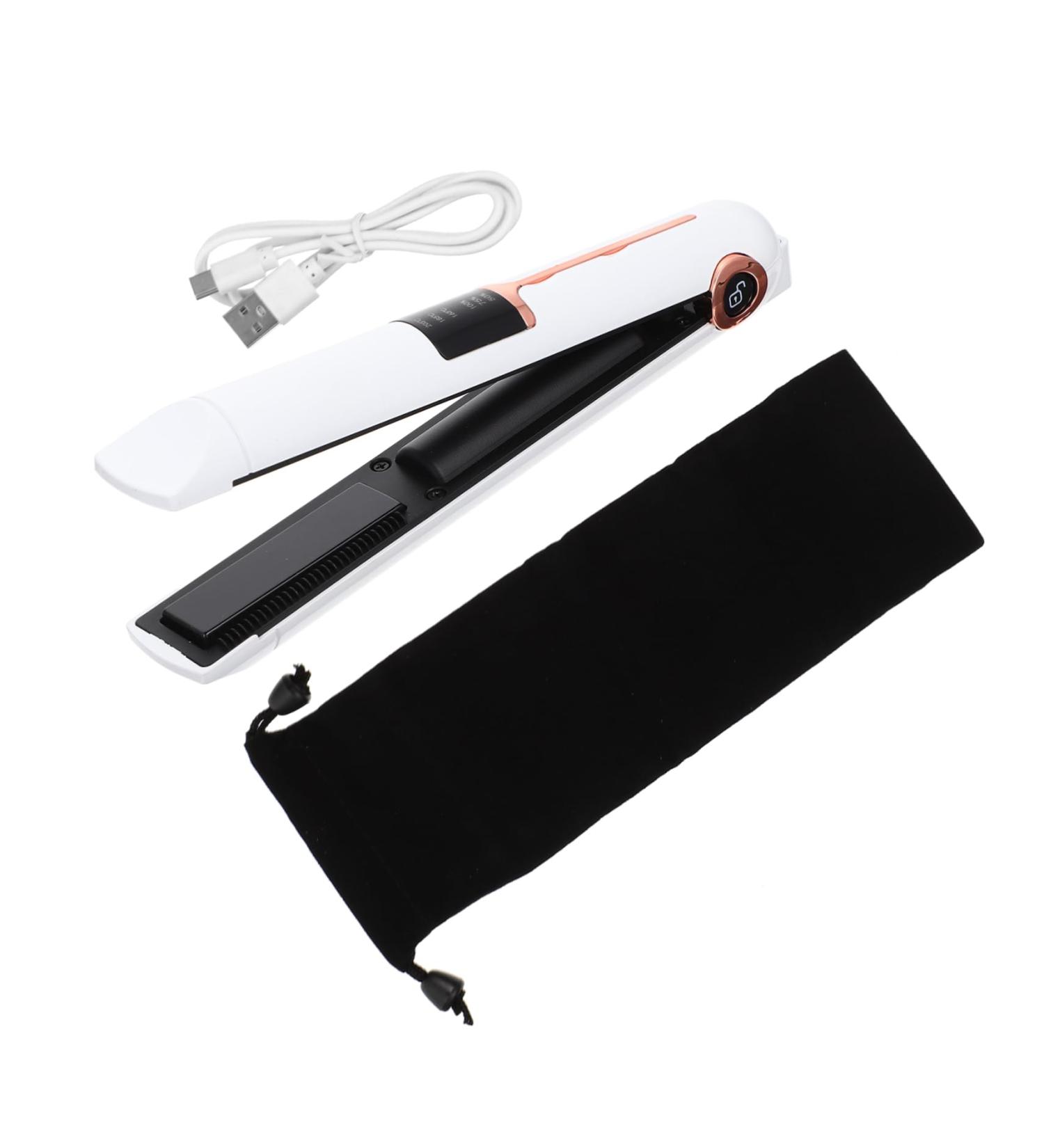 Wireless Curling Iron & Hair Straightener - Portable Curling Wand for Effortless Hair Styling - 21x4x3.5CM White - Buy Online on GoSupps.com