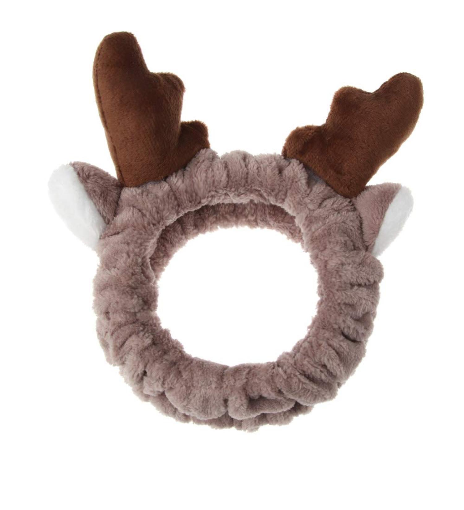 Amapower Coral Fleece Deer Ears Face Wash Headband for Women - Ideal for Makeup, Shower, Yoga, and Bath (Coffee) - Buy Online on GoSupps.com