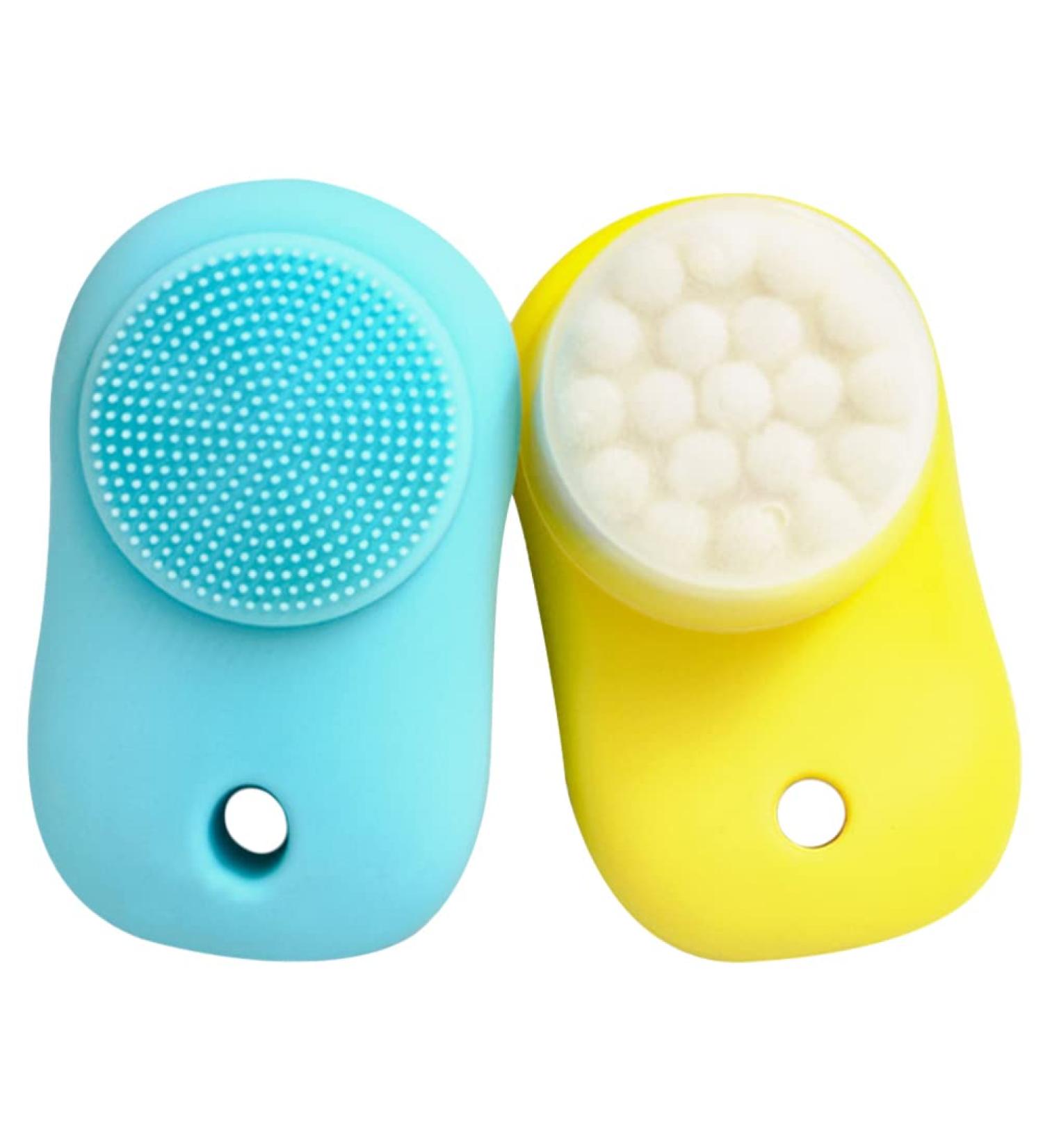 FRCOLOR Facial Cleansing Brush Set - 2pcs Double Sided Pore Cleansing Tools for Deep Clean Portable Face Wash Brushes - Buy Online on GoSupps.com