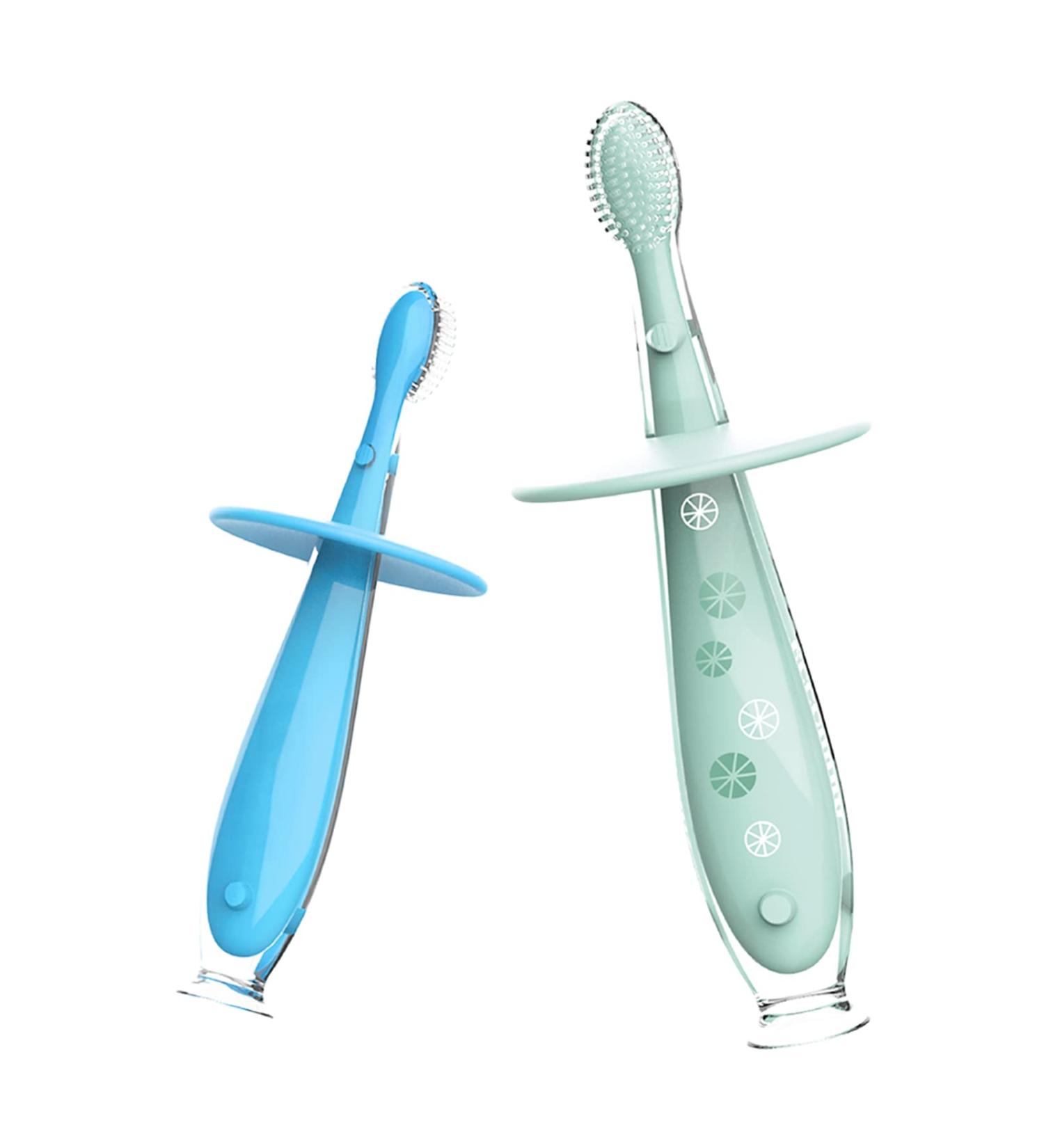 Extra Soft Bristle Infant Toddler Toothbrush for 2 Months - 5 Years | BPA Free, Stage 1-3 Training Suction Brush Set - Buy Online on GoSupps.com