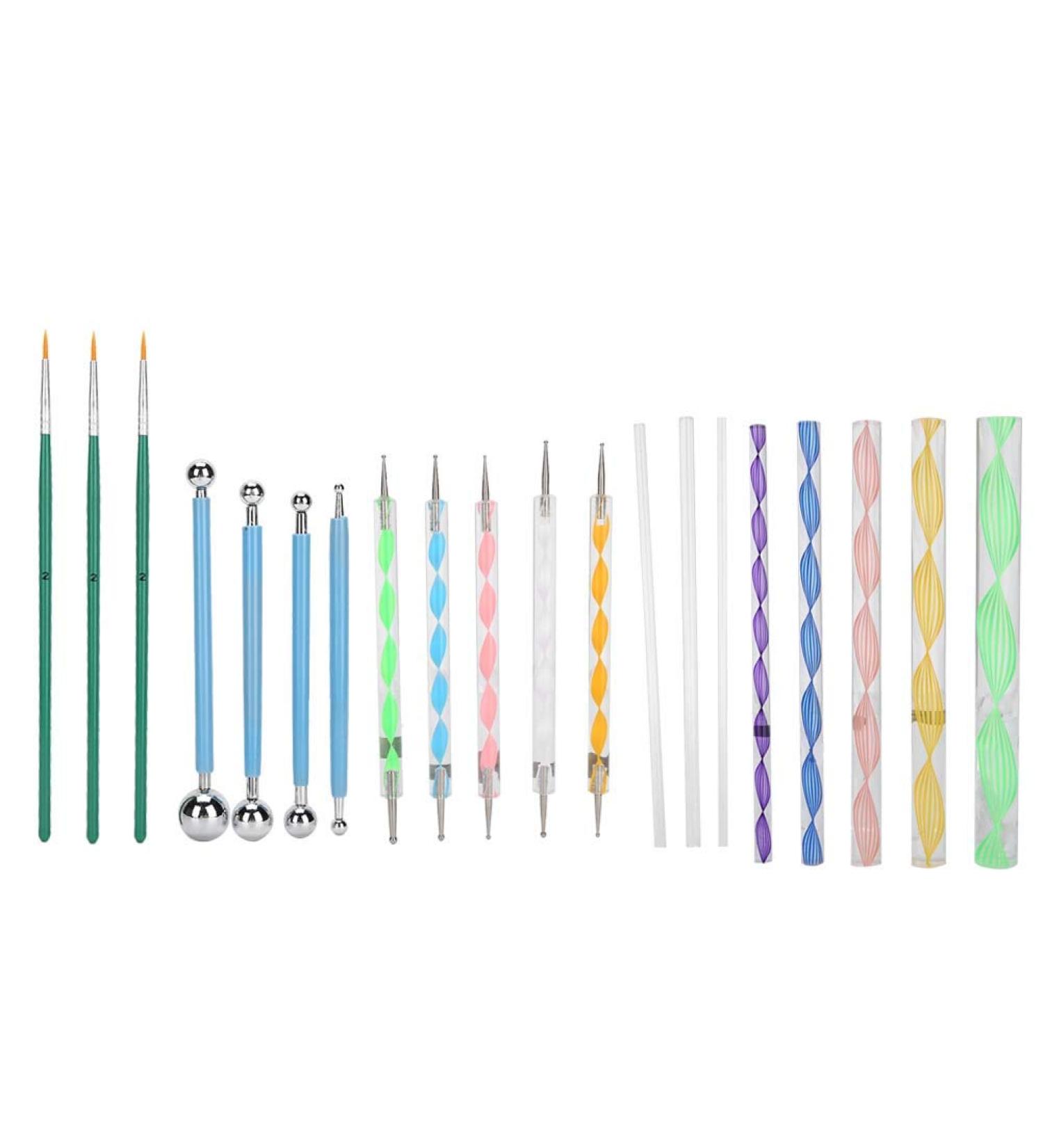 Mandala Dot Tools - 20-Part Nail Art Dotting Set | Professional Double-Sided Puncture & Brush Tools for DIY Nail Art - Buy Online on GoSupps.com