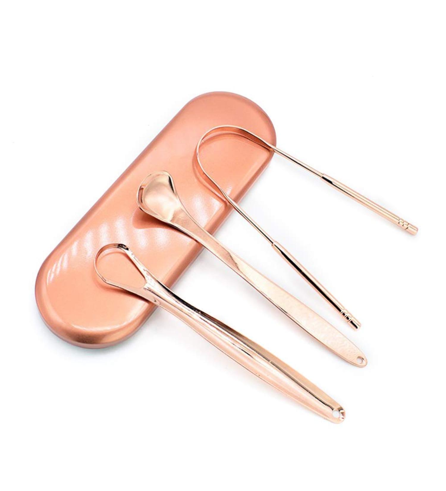Premium Metal Tongue Scraper for Adults - 3 Pack Tongue Cleaner for Fresh Breath & Oral Hygiene - Buy Online on GoSupps.com