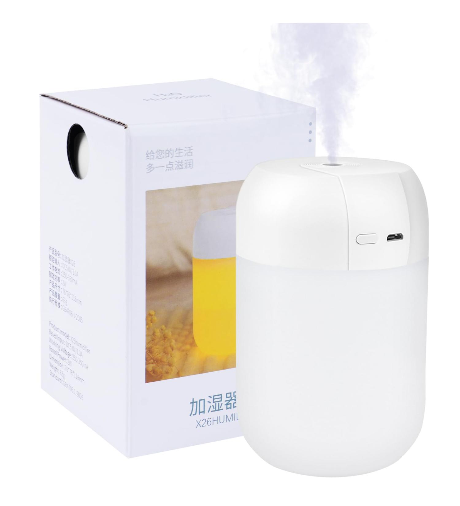 Vicloon Mini Air Humidifier - 300ml USB Quiet Diffuser with Night Light & 2 Spray Modes - Perfect for Home & Travel - Buy Online on GoSupps.com