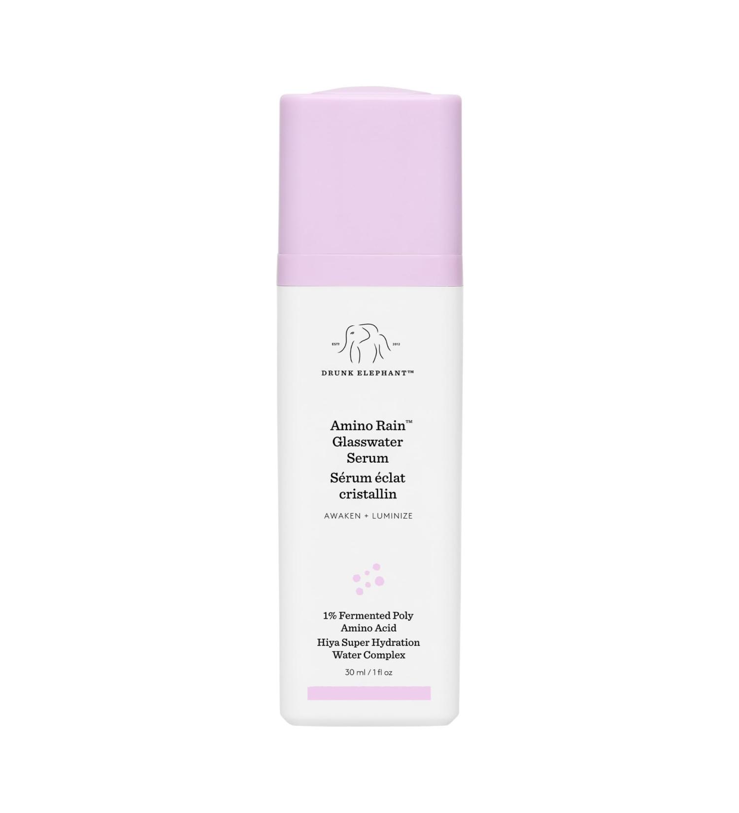 Drunk Elephant Amino Rain Glasswater Serum - 30 ml/1 fl oz - Clean Clinical Skincare - Cruelty-Free - Dermatologist-Tested - Free of Essential Oils Silicones and Fragrance - Buy Online on GoSupps.com
