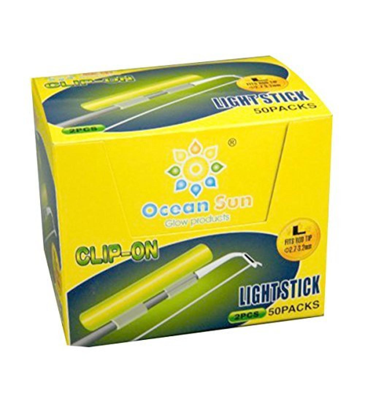 Saim Fishing Glow Sticks 2.7 x 3.2mm L Dry Type Snap Clip On Fishing Rod Top Glow Stick 50 Bags 100 Pcs