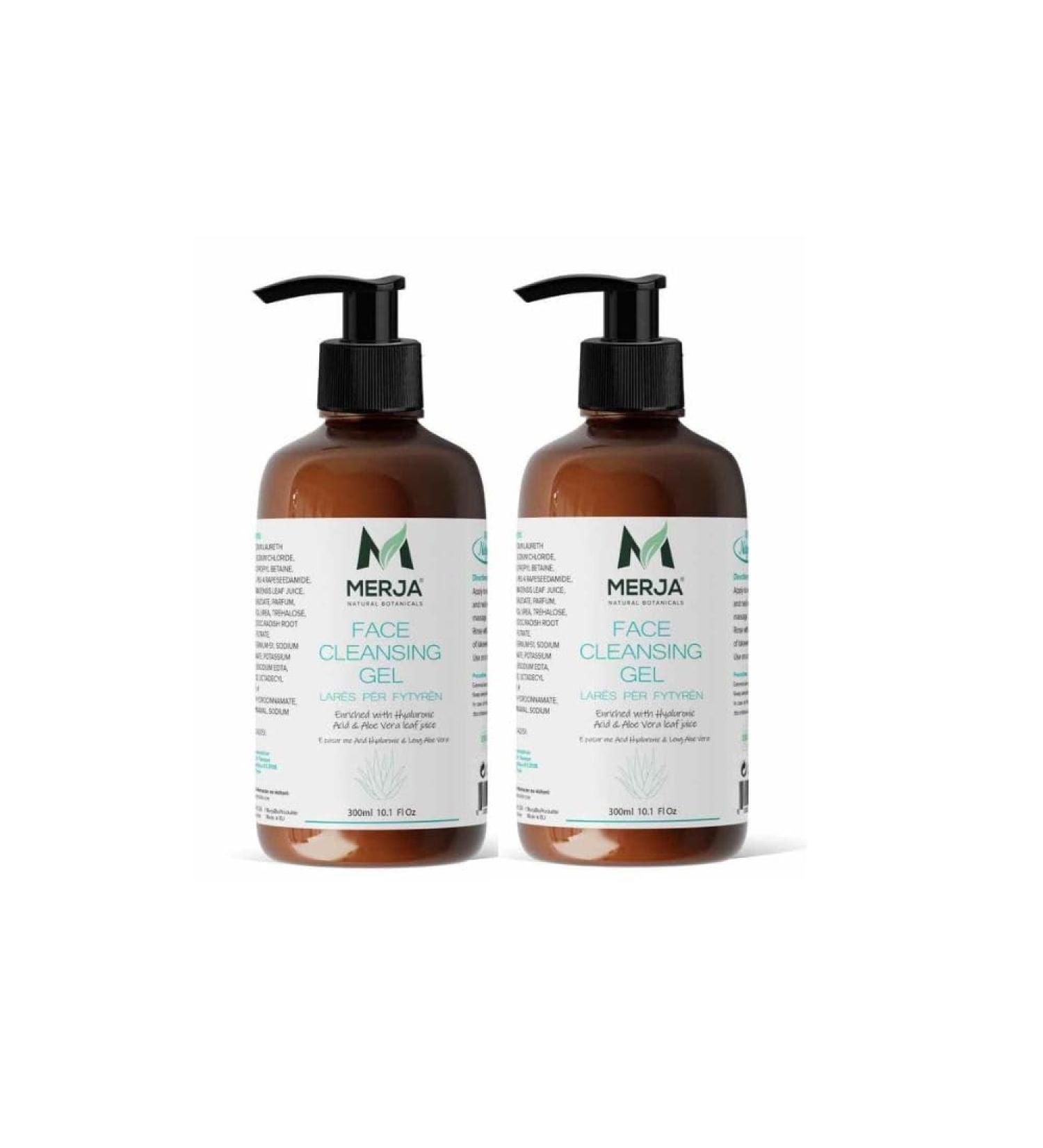 Merja Natural Face Cleansing Gel with Hyaluronic Acid and Aloe Vera (Pack of 2) - Buy Online on GoSupps.com